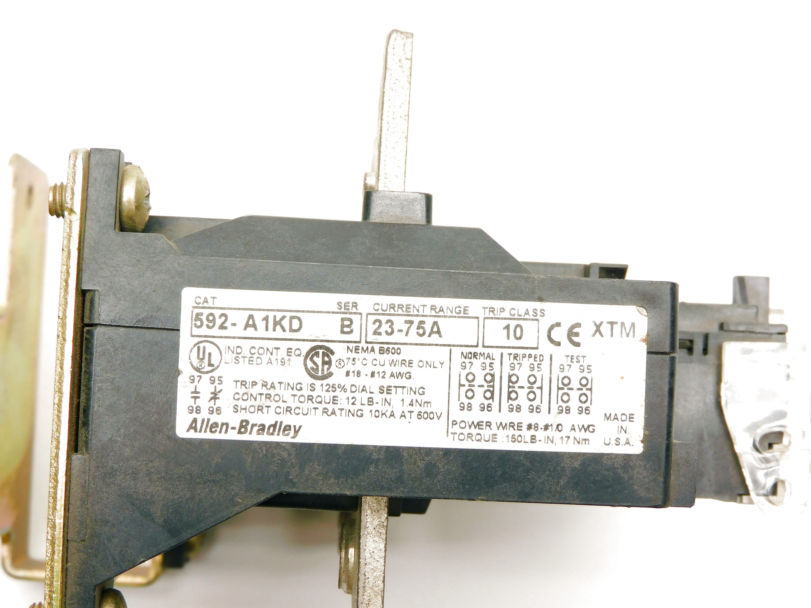 ALLEN BRADLEY 592-A1KD SER. B 600V 23-75A UNMP