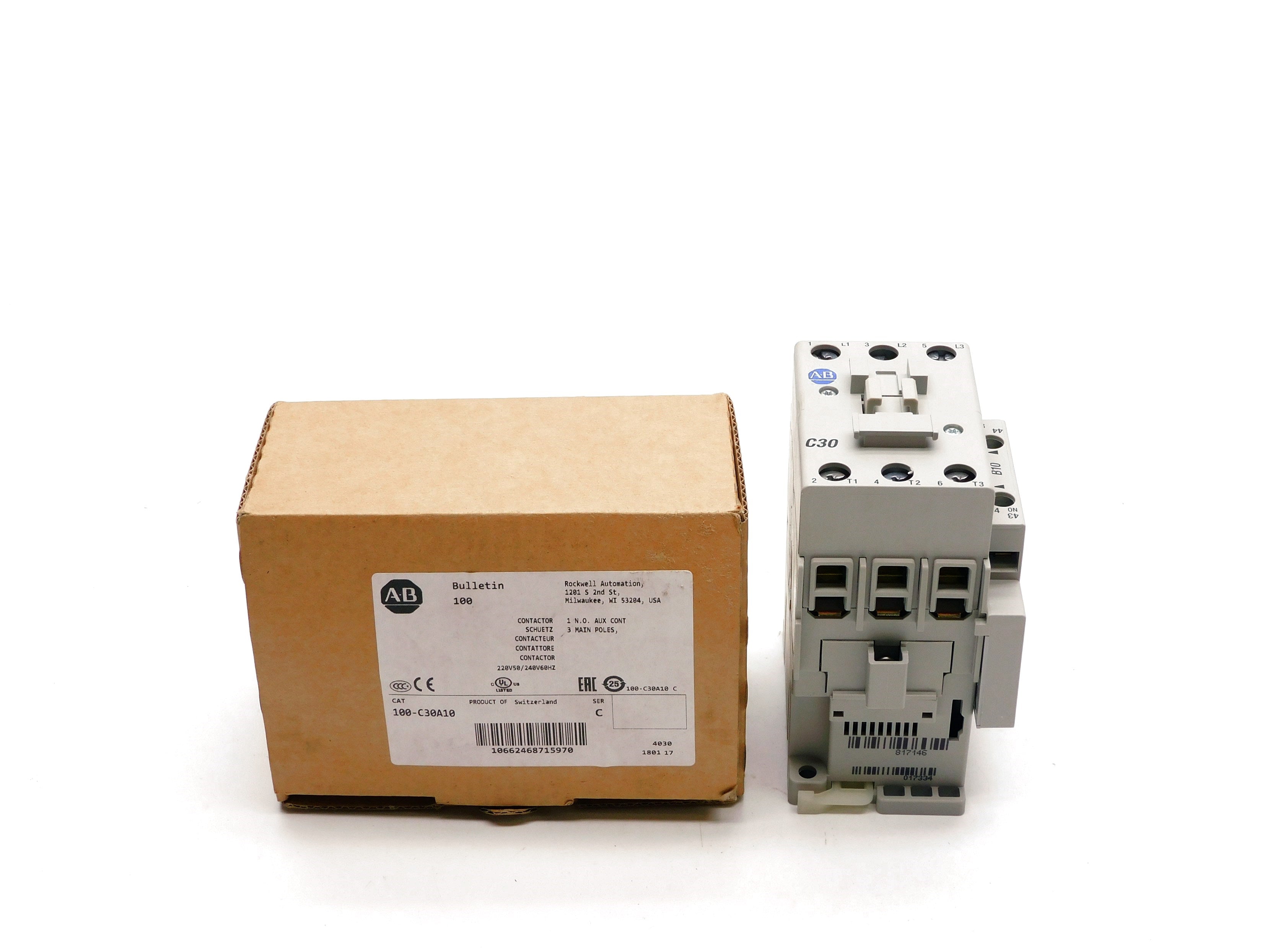 ALLEN BRADLEY 100-C30A10 SER. C 220/240V (BR/WH) NSMP