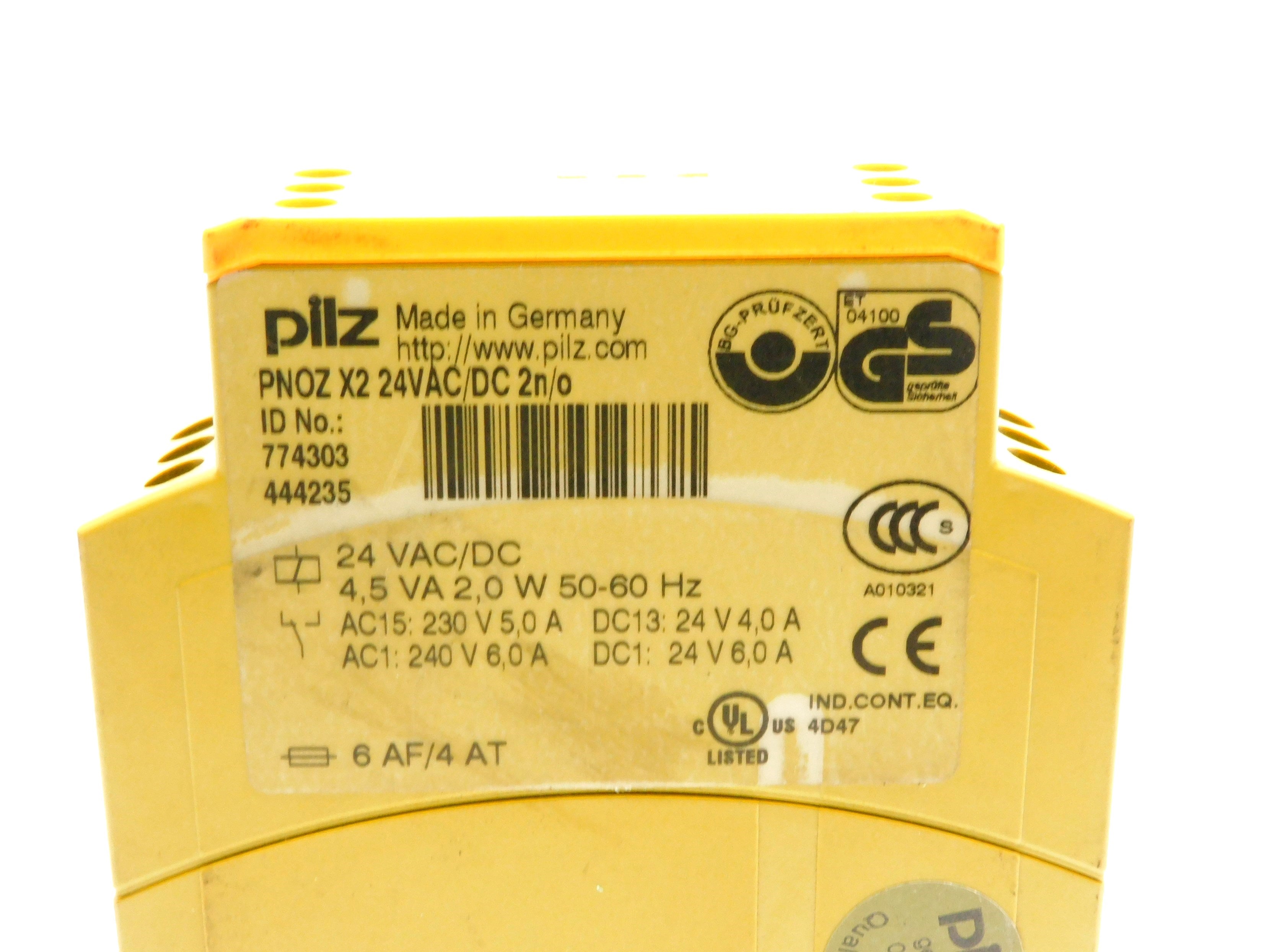 PILZ PNOZ-X2-24VAC/DC-2N/O 6A UNMP
