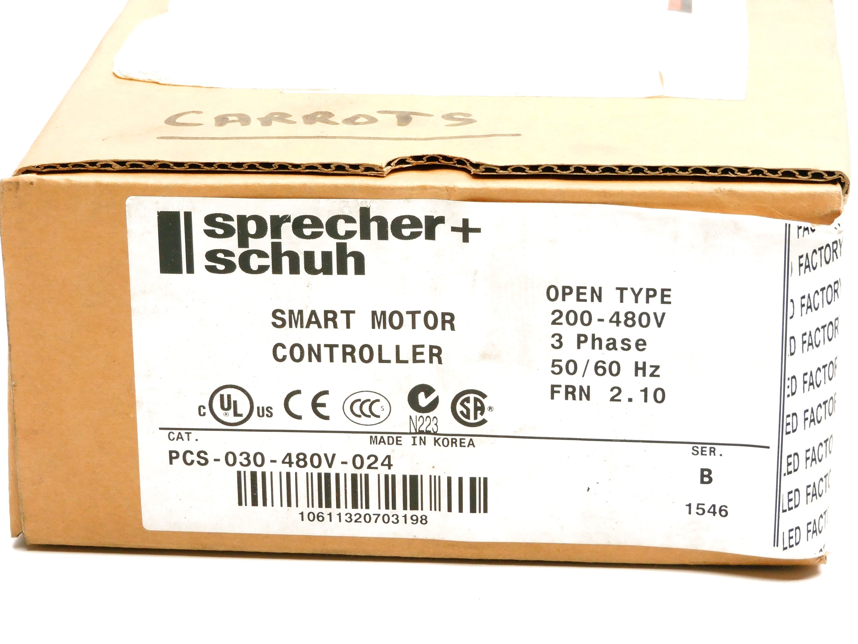 SPRECHER+SCHUH PCS-030-480V-024 SER. B F/W 2.10 NSMP