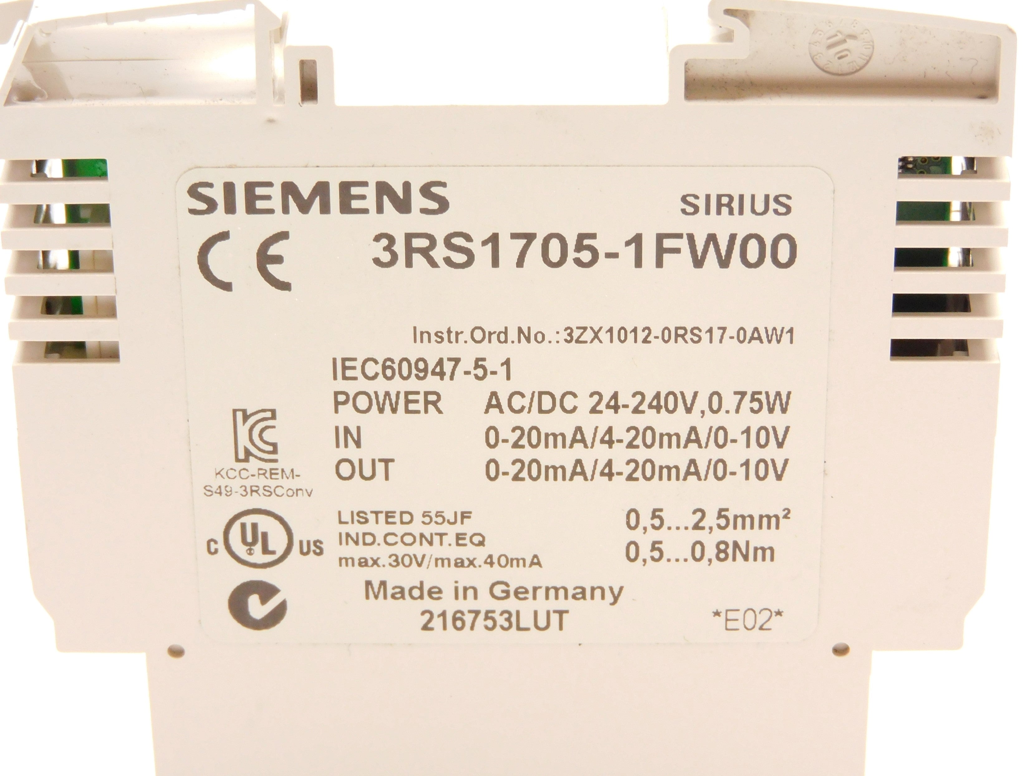 SIEMENS 3RS1705-1FW00 NSNP