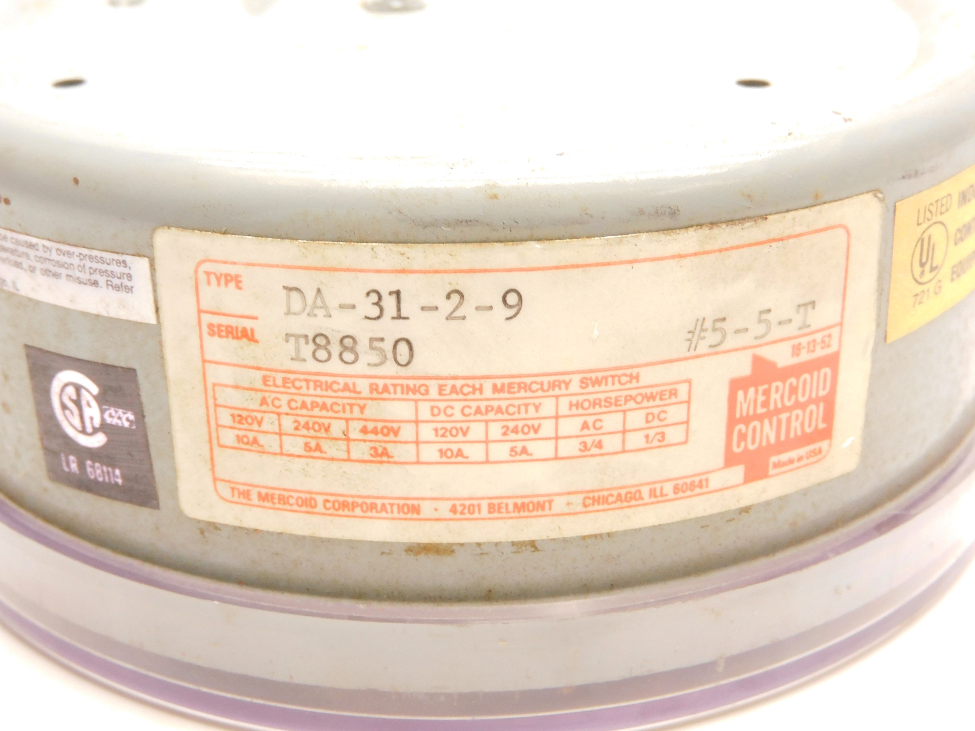 MERCOID CONTROL DA-31-2-9 UNMP