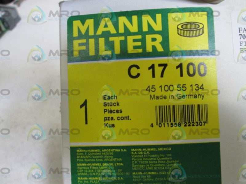 MANN FILTER AIR FILTER C17100 *NEW IN BOX*