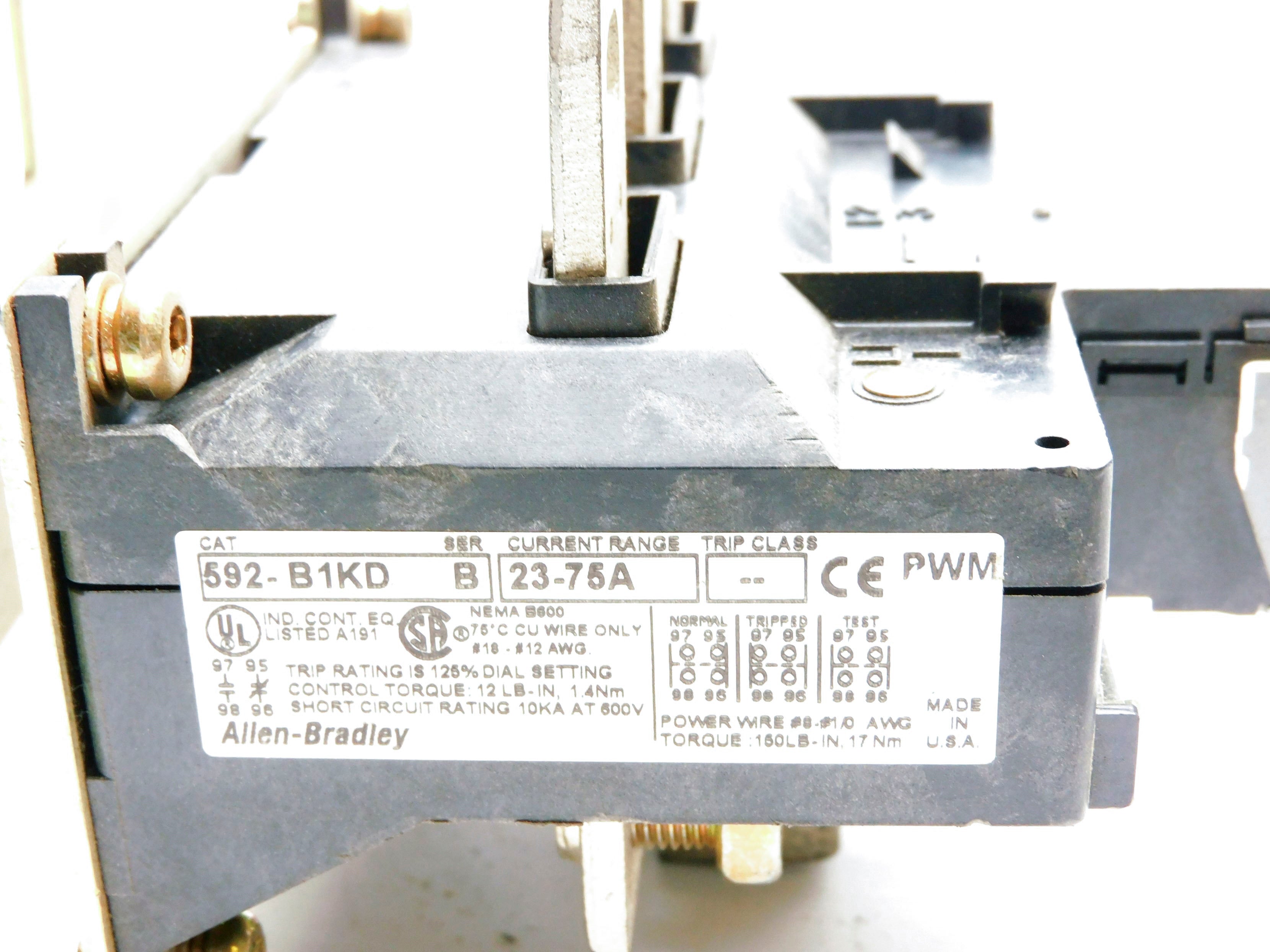 ALLEN BRADLEY 592-B1KD SER. B 23-75A UNMP