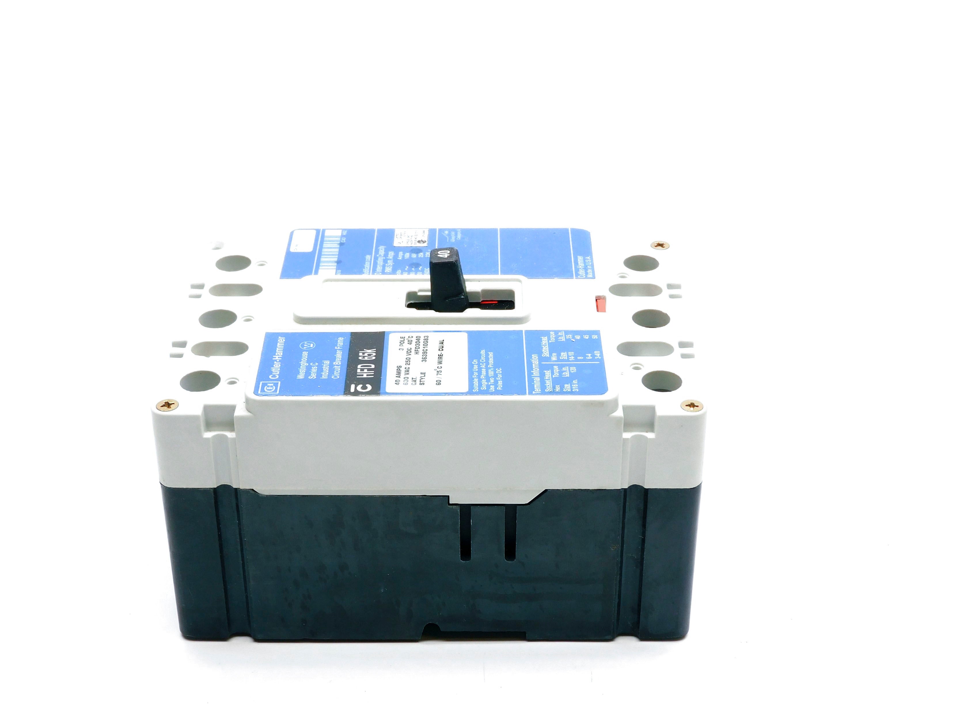 CUTLER HAMMER HFD3040 SER. C 40A 600VAC NSMP