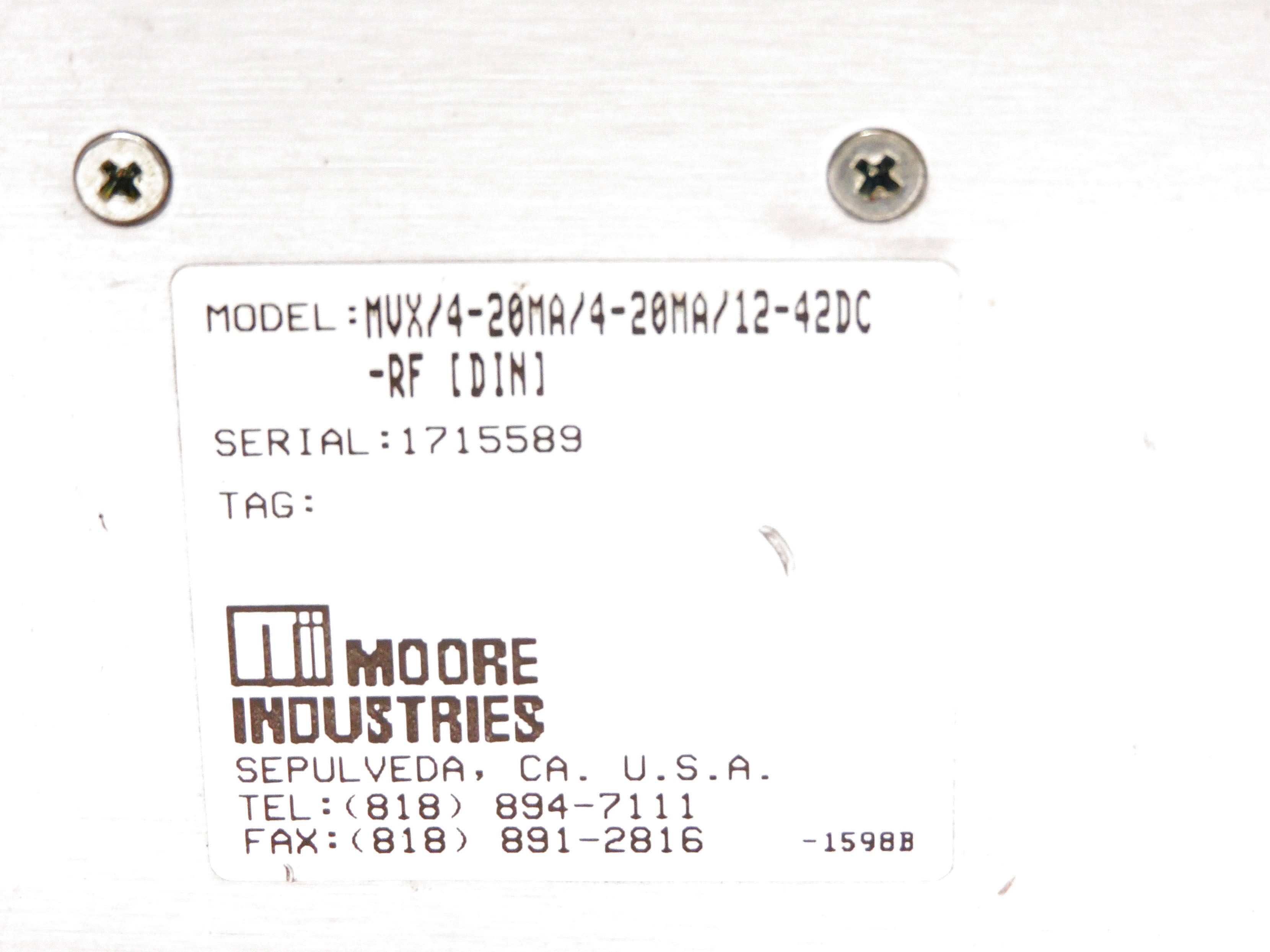 MOORE INDUSTRIES MVX/4-20MA/4-20MA/12-42DC-RF[DIN] NSNP