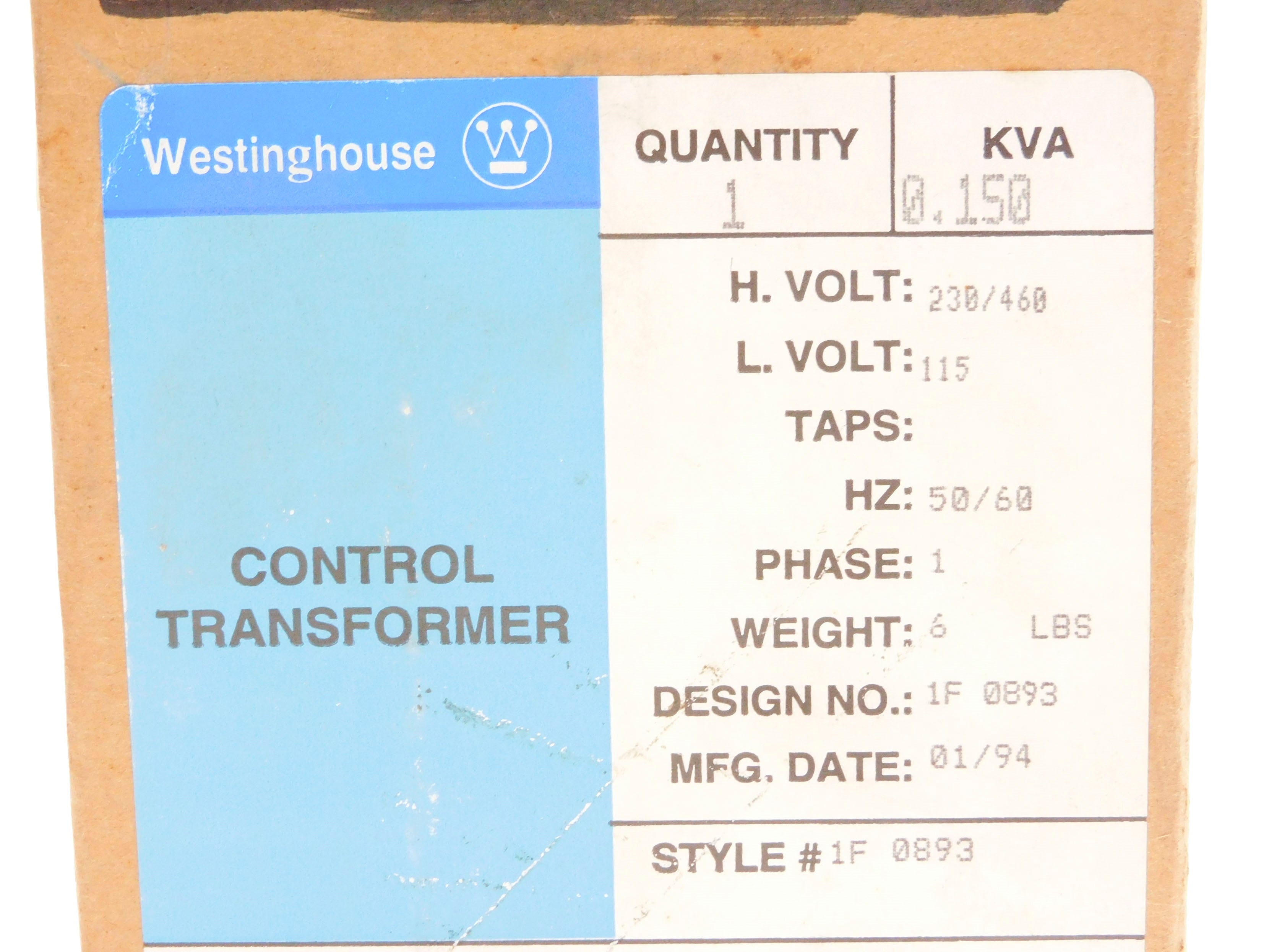 WESTINGHOUSE 1F0893 230/460V NSMP