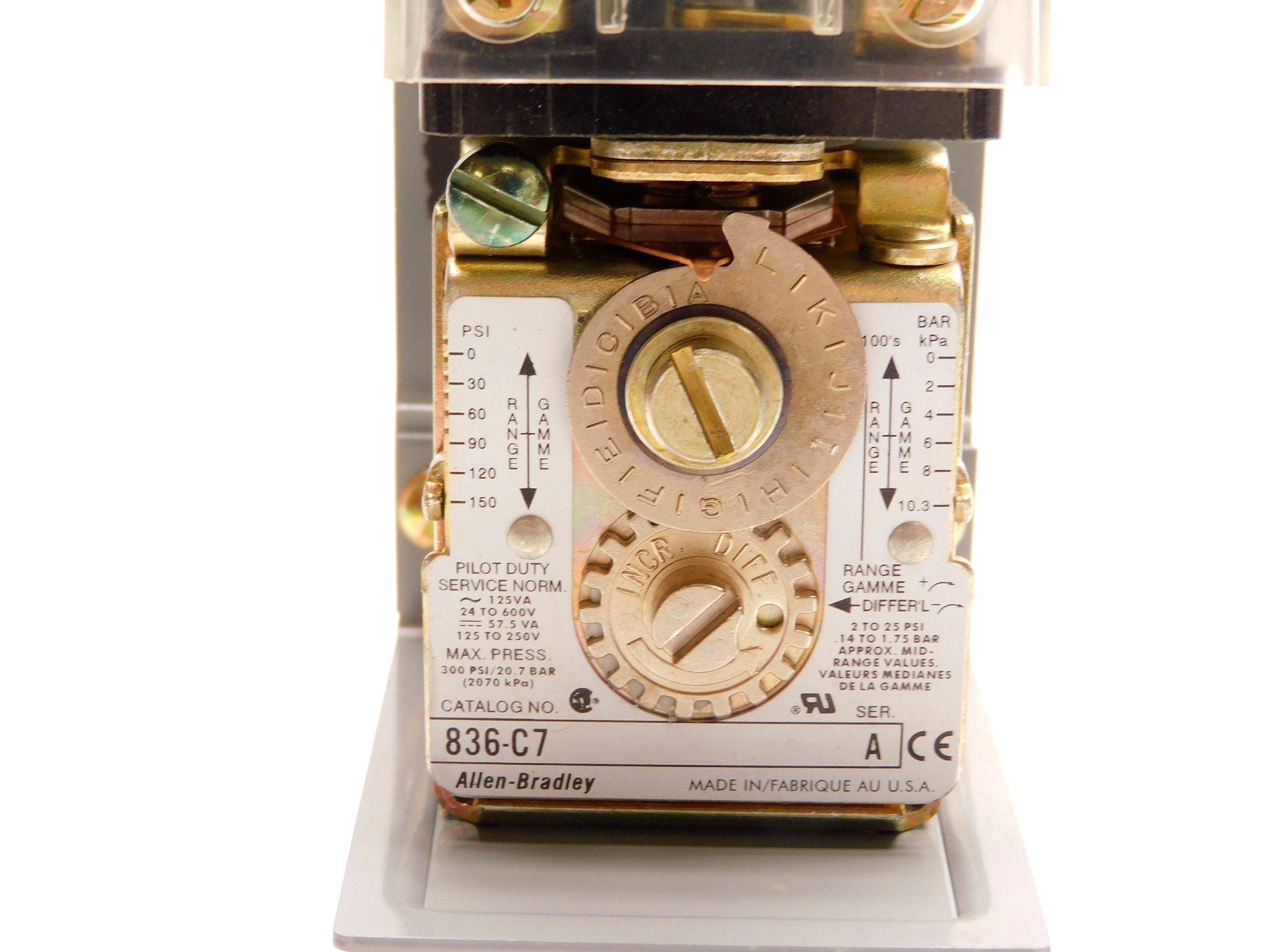 ALLEN BRADLEY 836-C7 SER. A 24-600V 300PSI NSNP