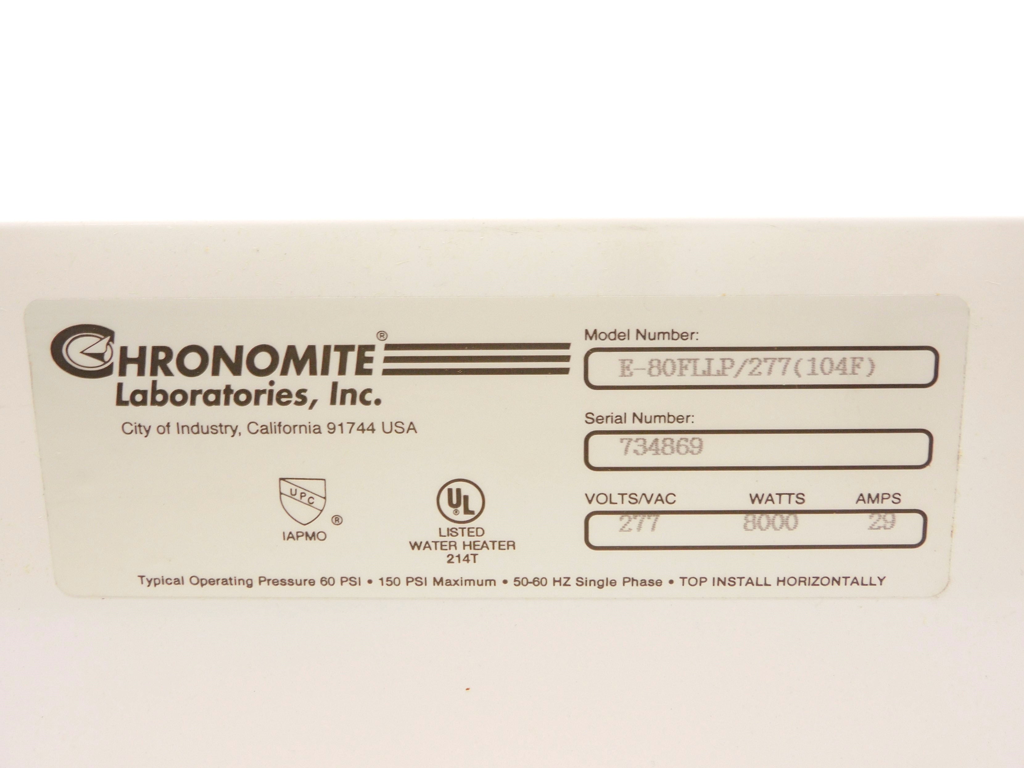 CHRONOMITE LABORATORIES E-80FLLP/277(104F) NSMP