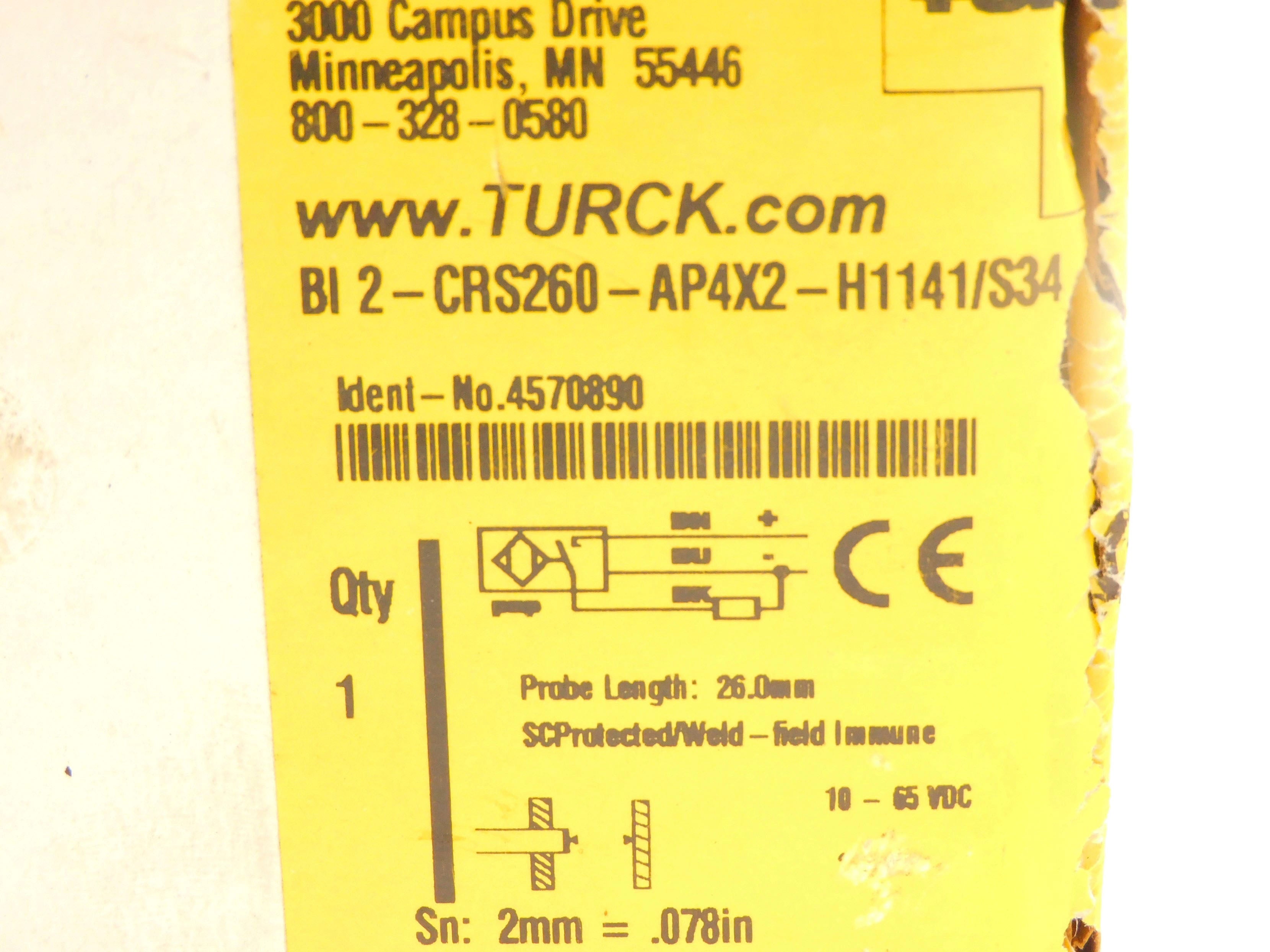 TURCK BI2-CRS260-AP4X2-H1141/S34 4570890 10-65VDC NSMP