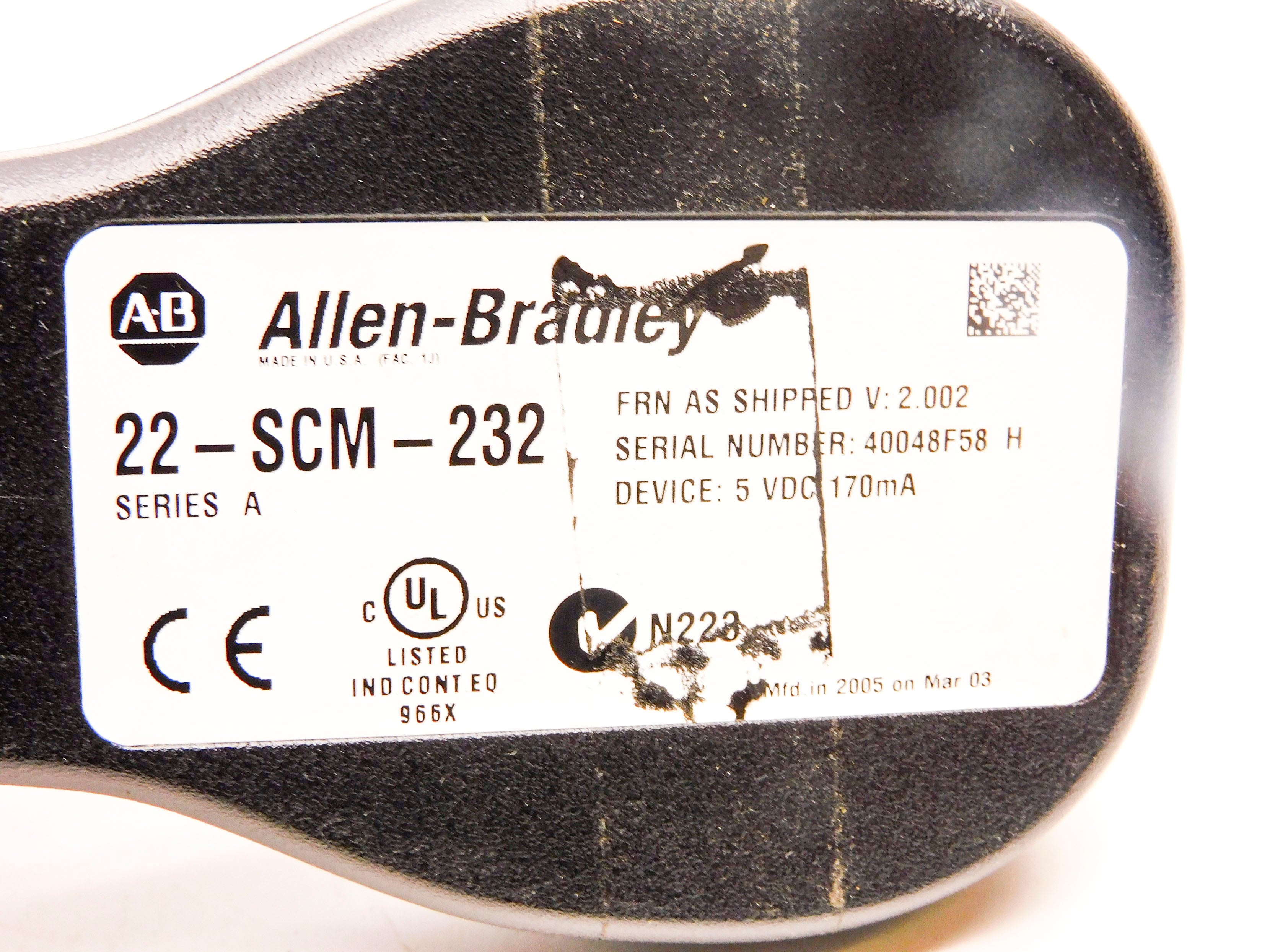 ALLEN BRADLEY 22-SCM-232 SER. A F/W 2.002 UNMP