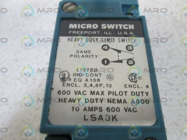 MICROSWITCH LSA3K LIMIT SWITCH *NEW NO BOX*