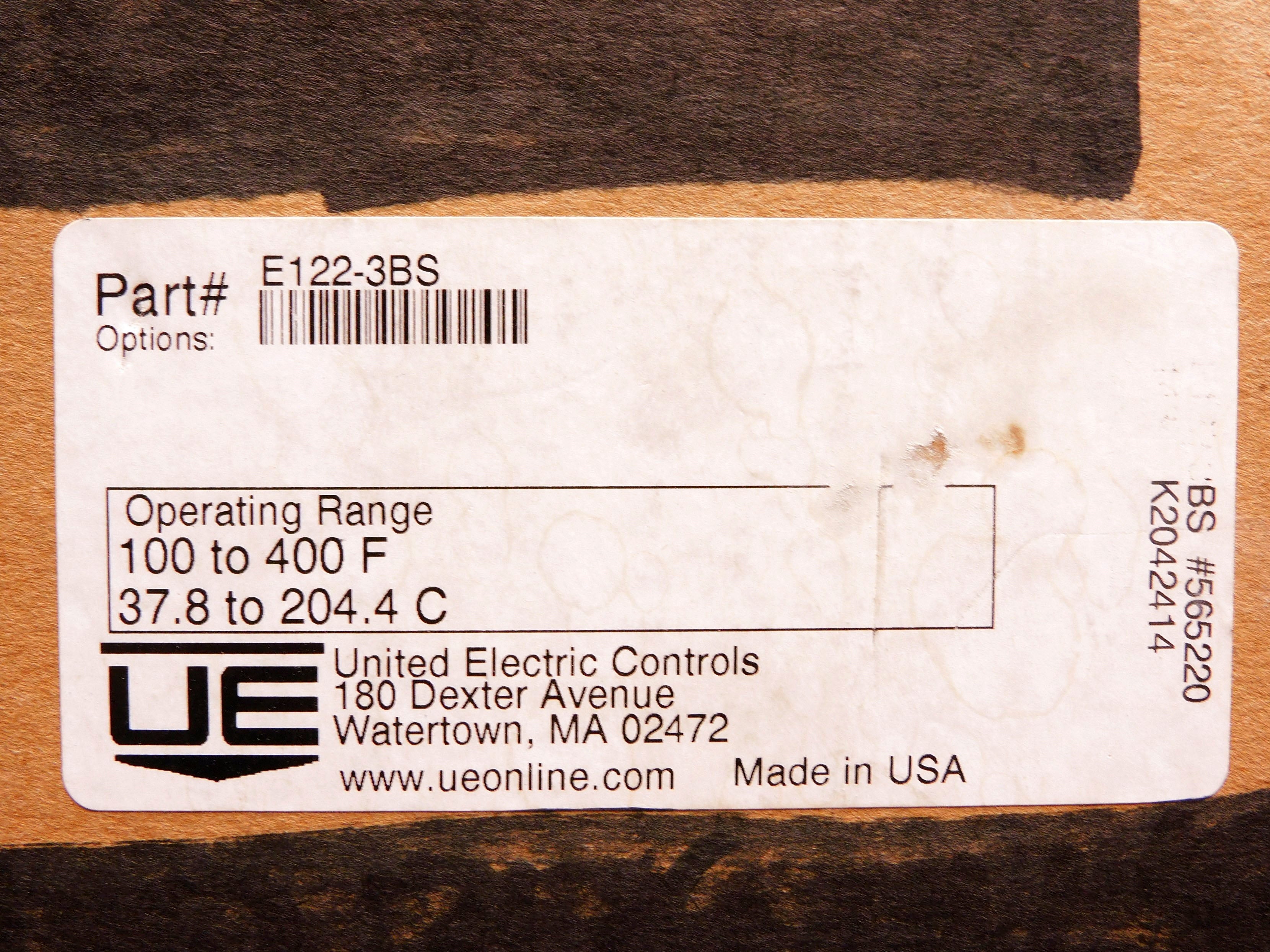 UNITED ELECTRIC E122-3BS 100-400F NSMP