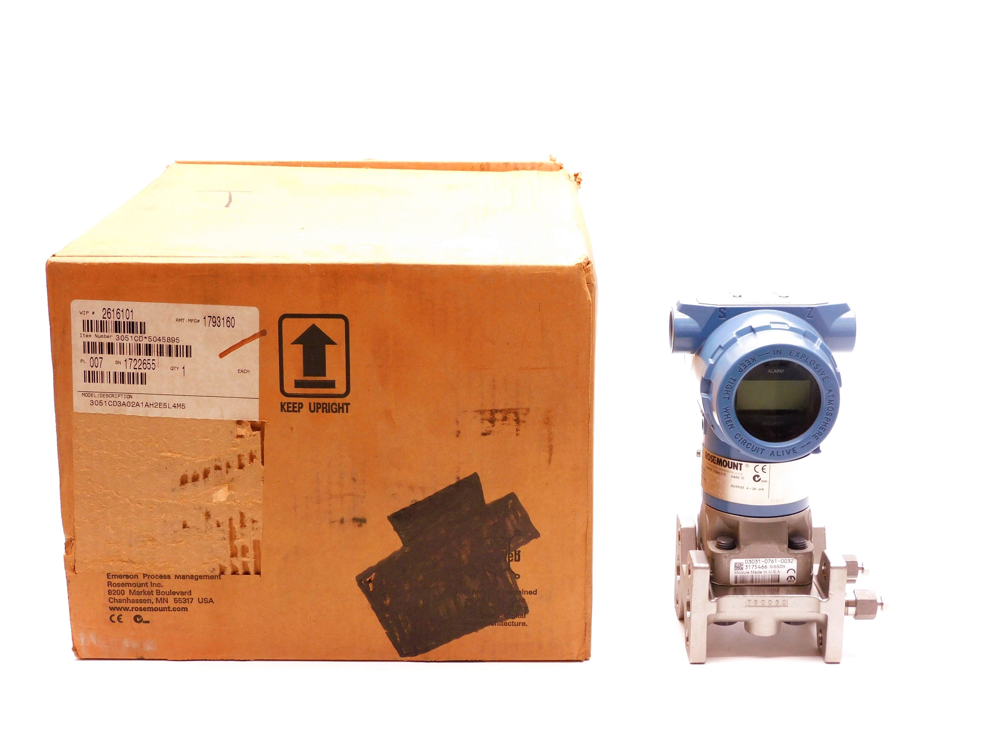 ROSEMOUNT 3051CD3A02A1AH2E5L4M5 (0-1000"H2O) NSMP