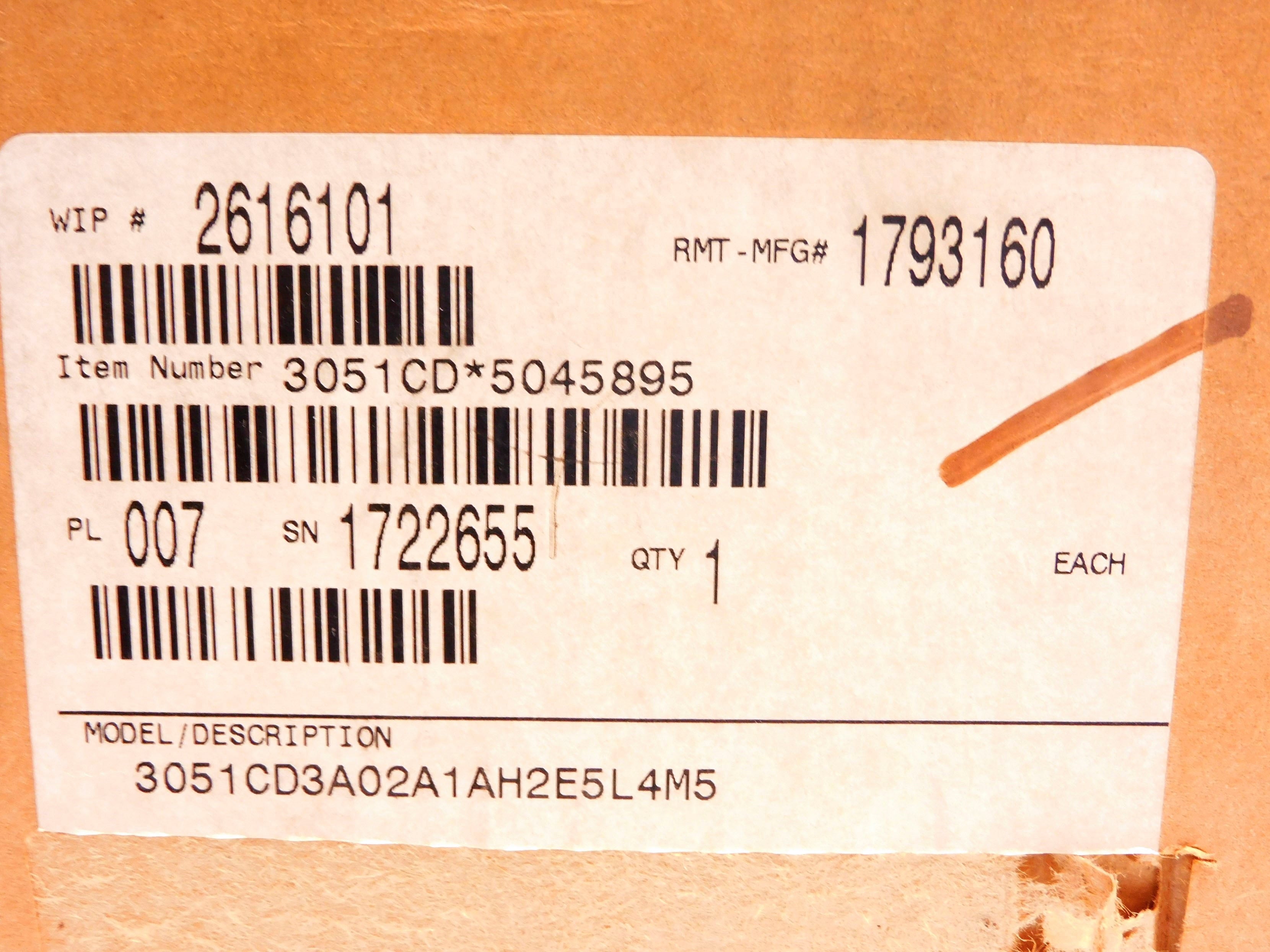 ROSEMOUNT 3051CD3A02A1AH2E5L4M5 (0-1000"H2O) NSMP