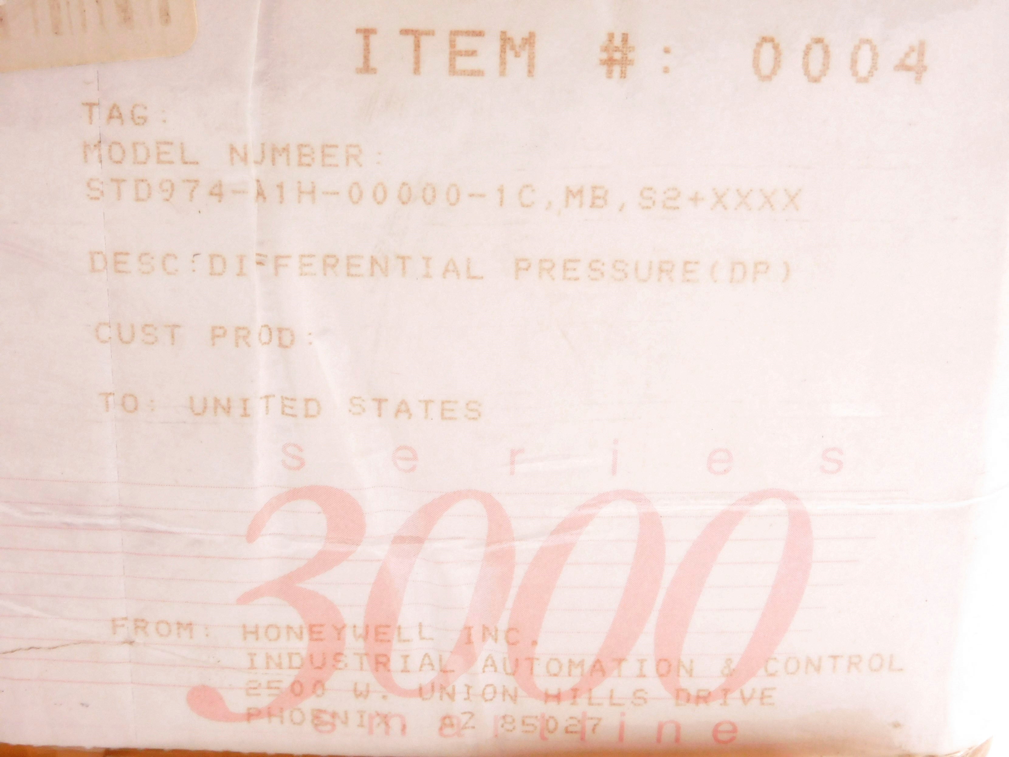HONEYWELL STD974-A1H-00000-1C.MB.S2-B77P NSMP