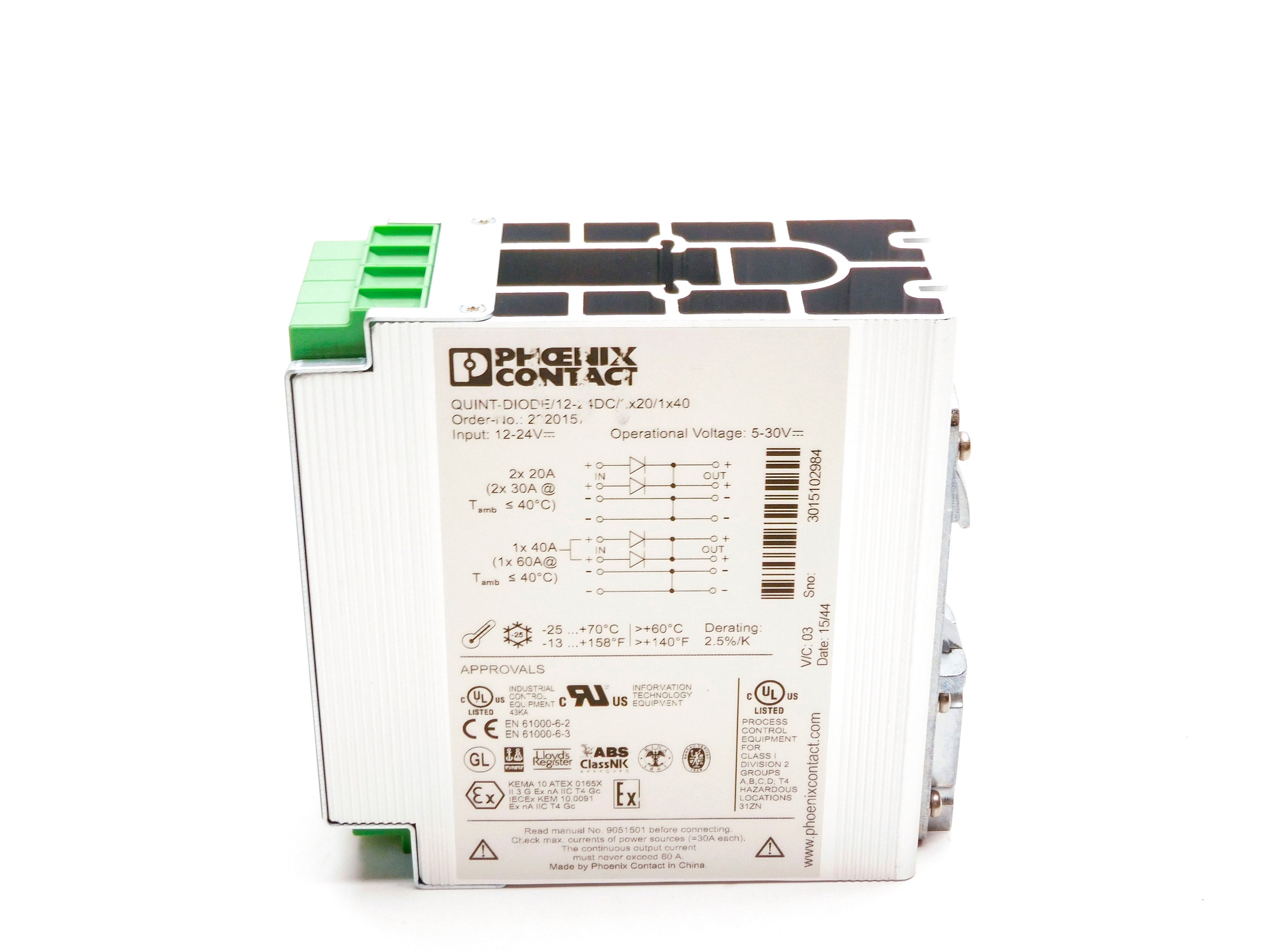 PHOENIX CONTACT QUINT-DIODE/12-24DC/2x20/1x40 NSMP