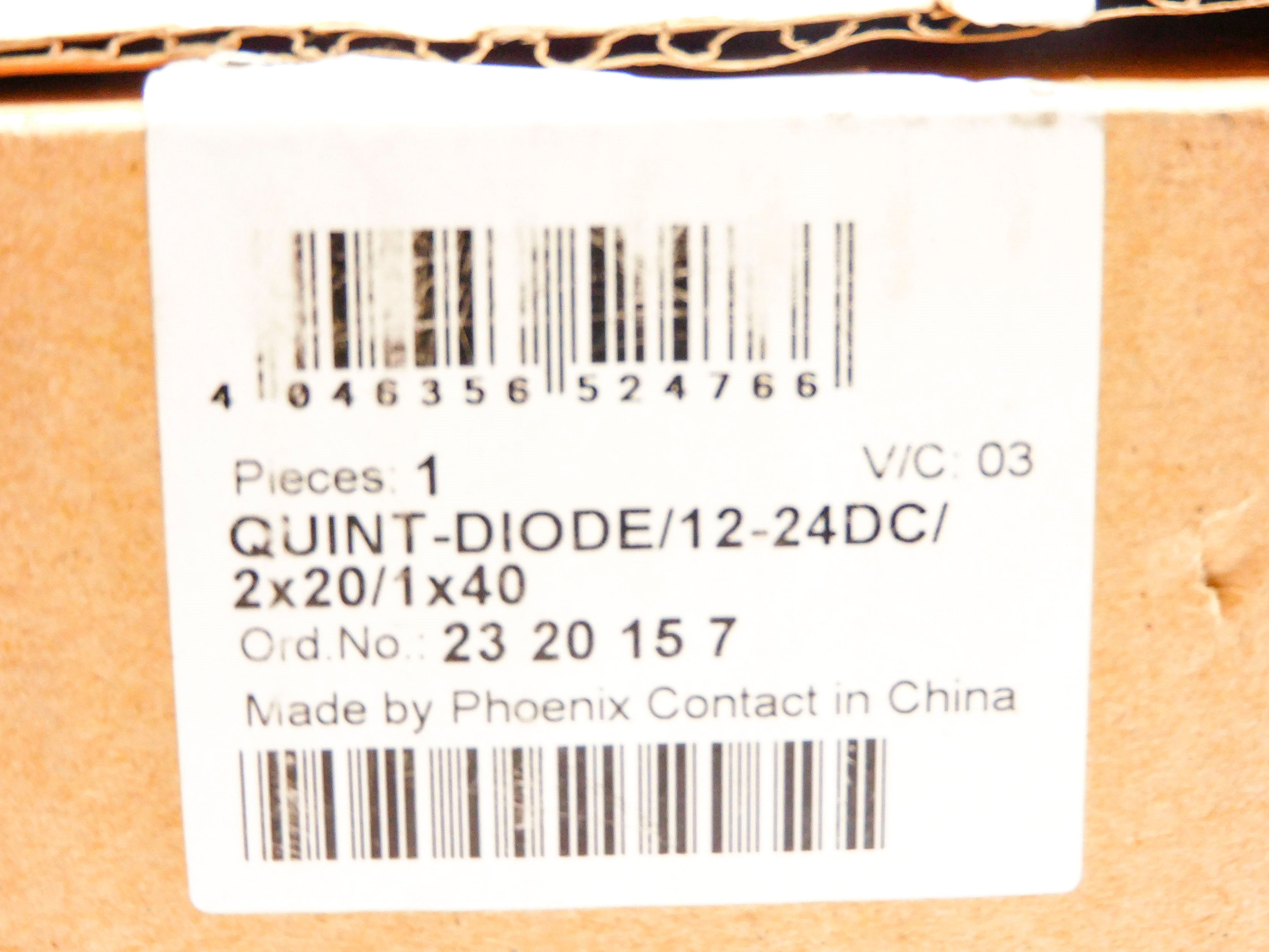 PHOENIX CONTACT QUINT-DIODE/12-24DC/2x20/1x40 NSMP