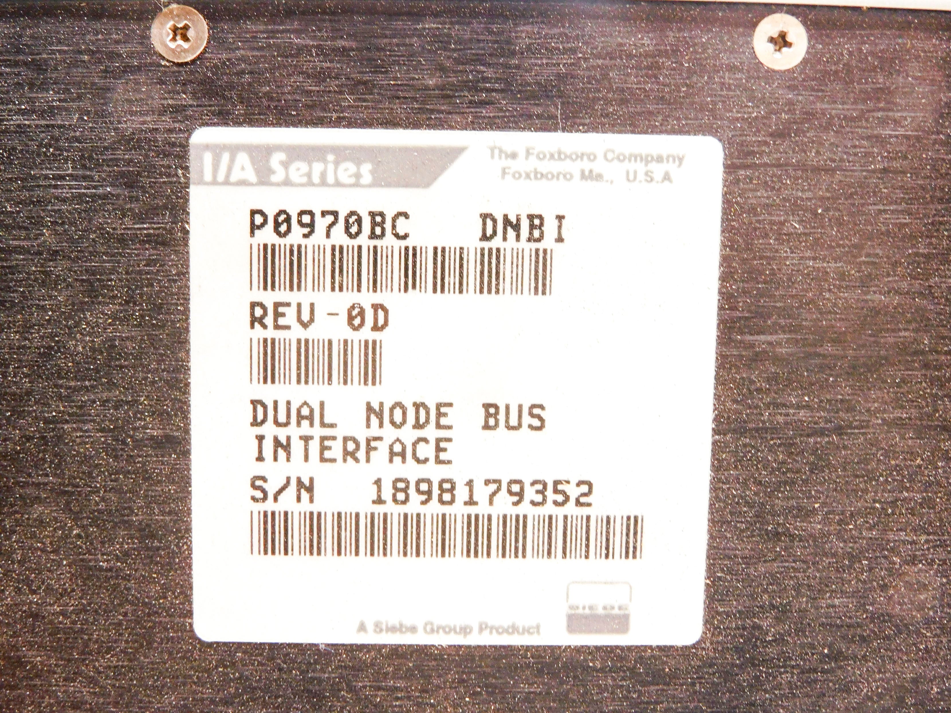 FOXBORO P0970BC REV. 0D UNMP