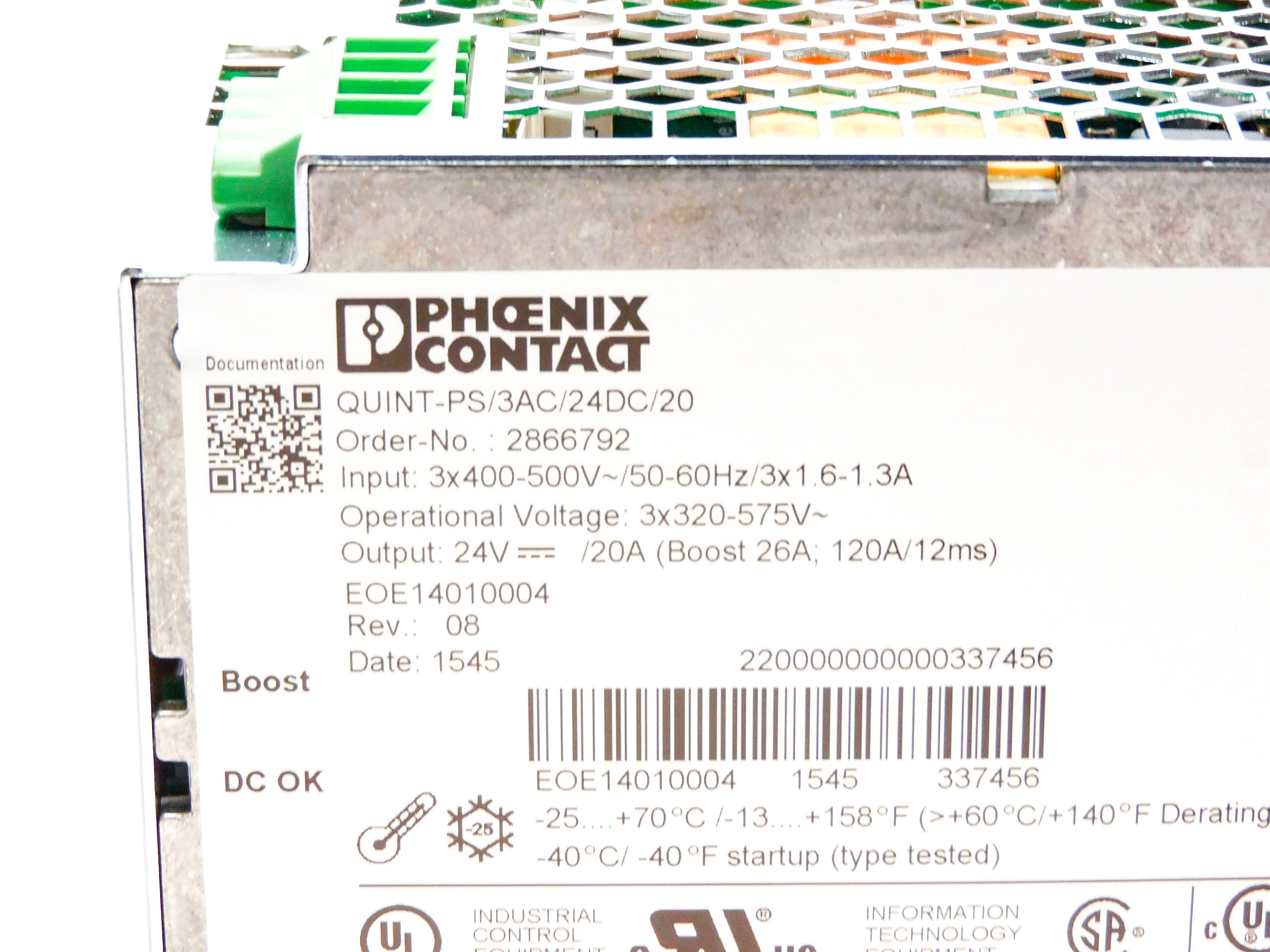 PHOENIX CONTACT QUINT-PS/3AC/24DC/20 2866792 NSMP