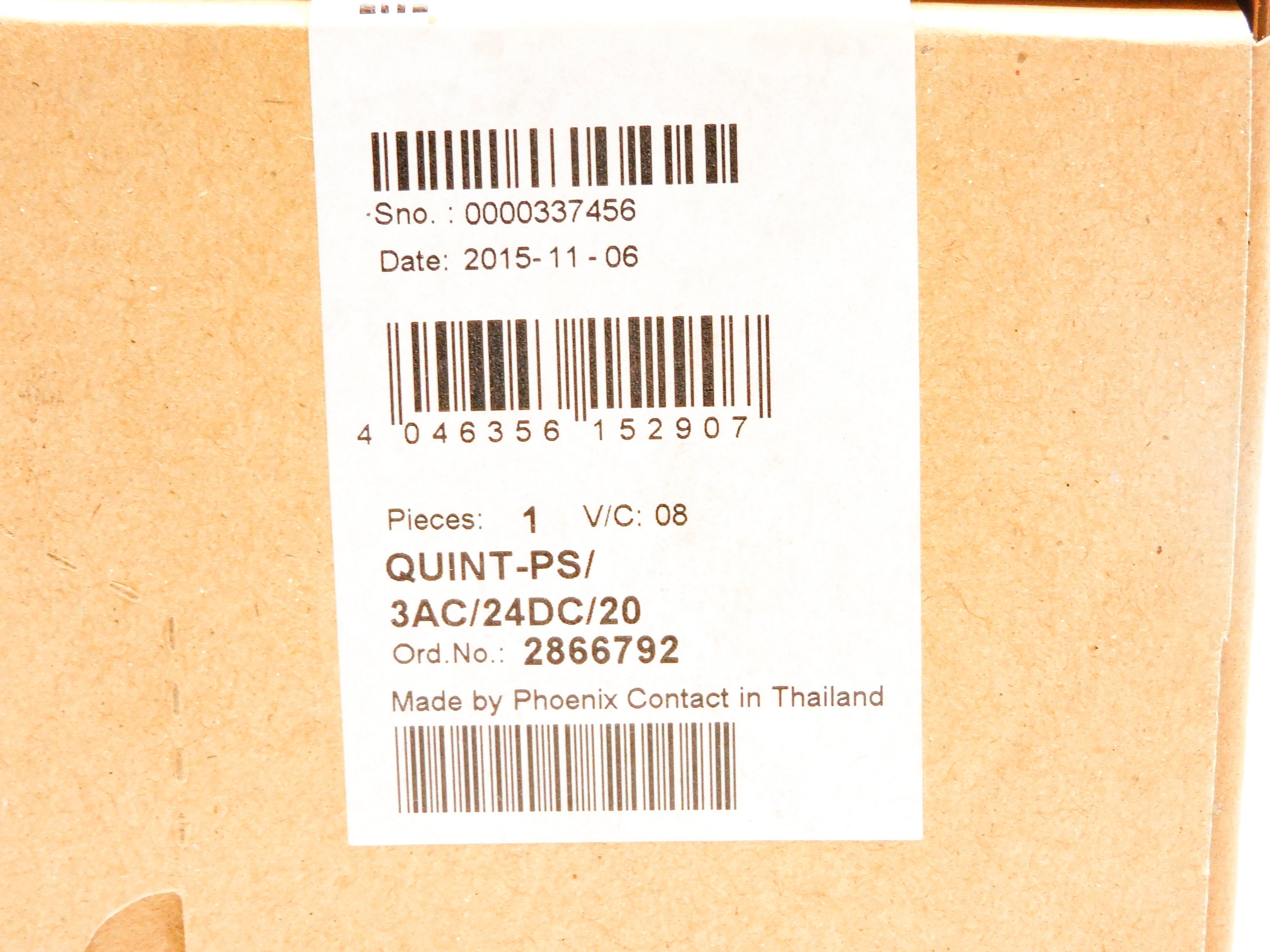 PHOENIX CONTACT QUINT-PS/3AC/24DC/20 2866792 NSMP