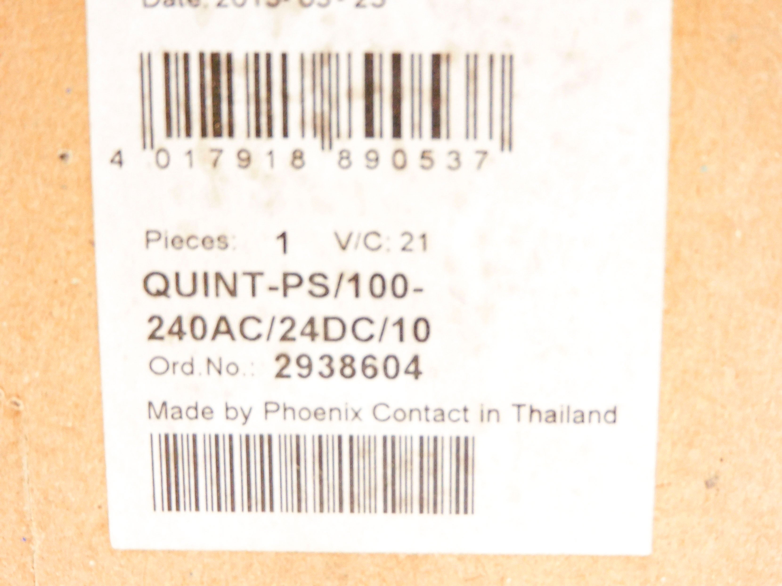 PHOENIX CONTAACT QUINT-PS-100-240AC/24DC/10 NSMP