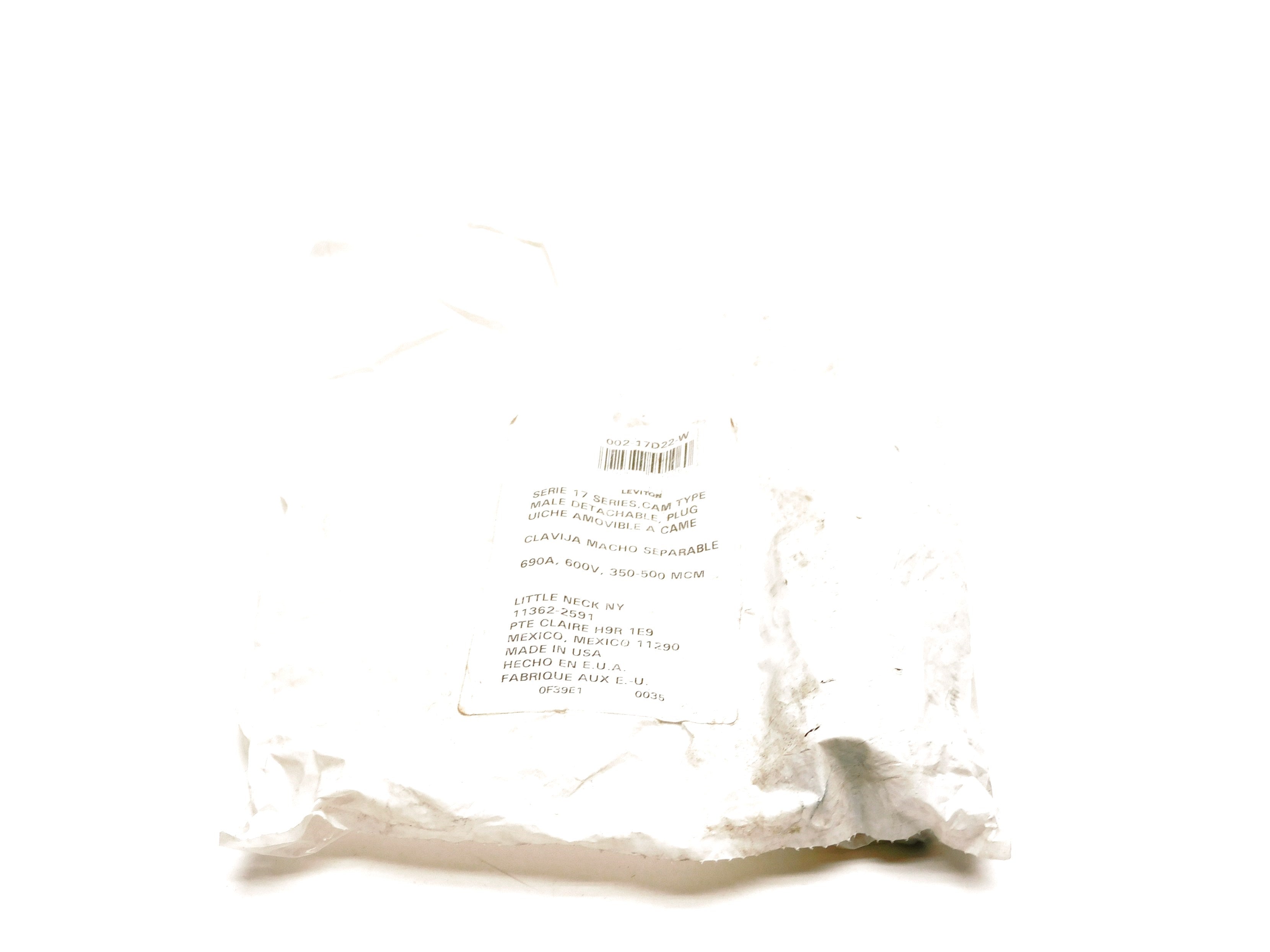 LEVITON 002-17D22-W (NO PLUG) (AS PICTURED) NSMP