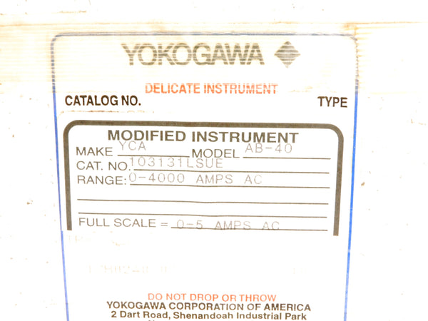 YOKOGAWA 103131LSUE 0-4000ACA NSMP