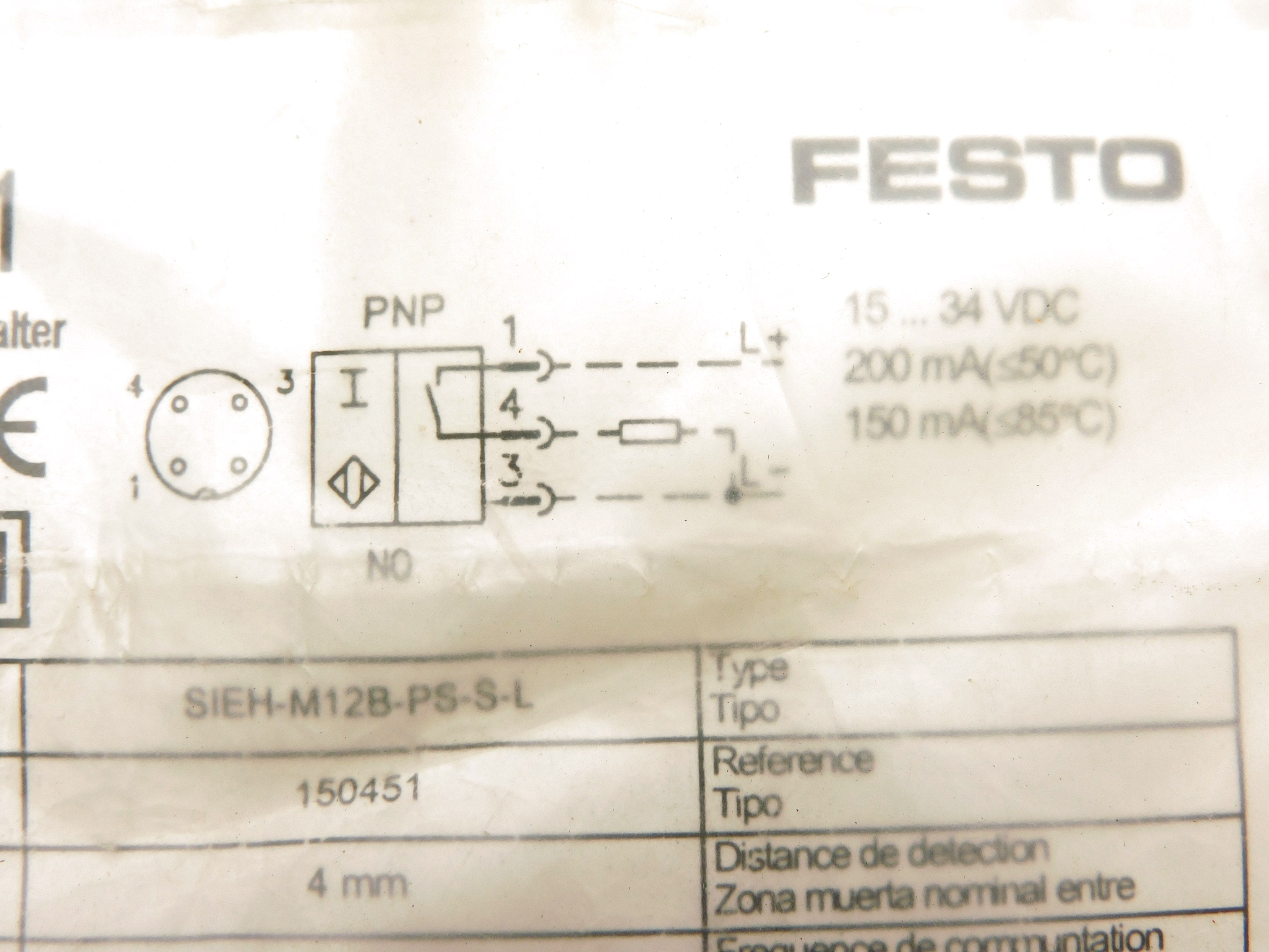 FESTO SIEH-M12B-PS-S-L 150451 10-30VDC NSNP