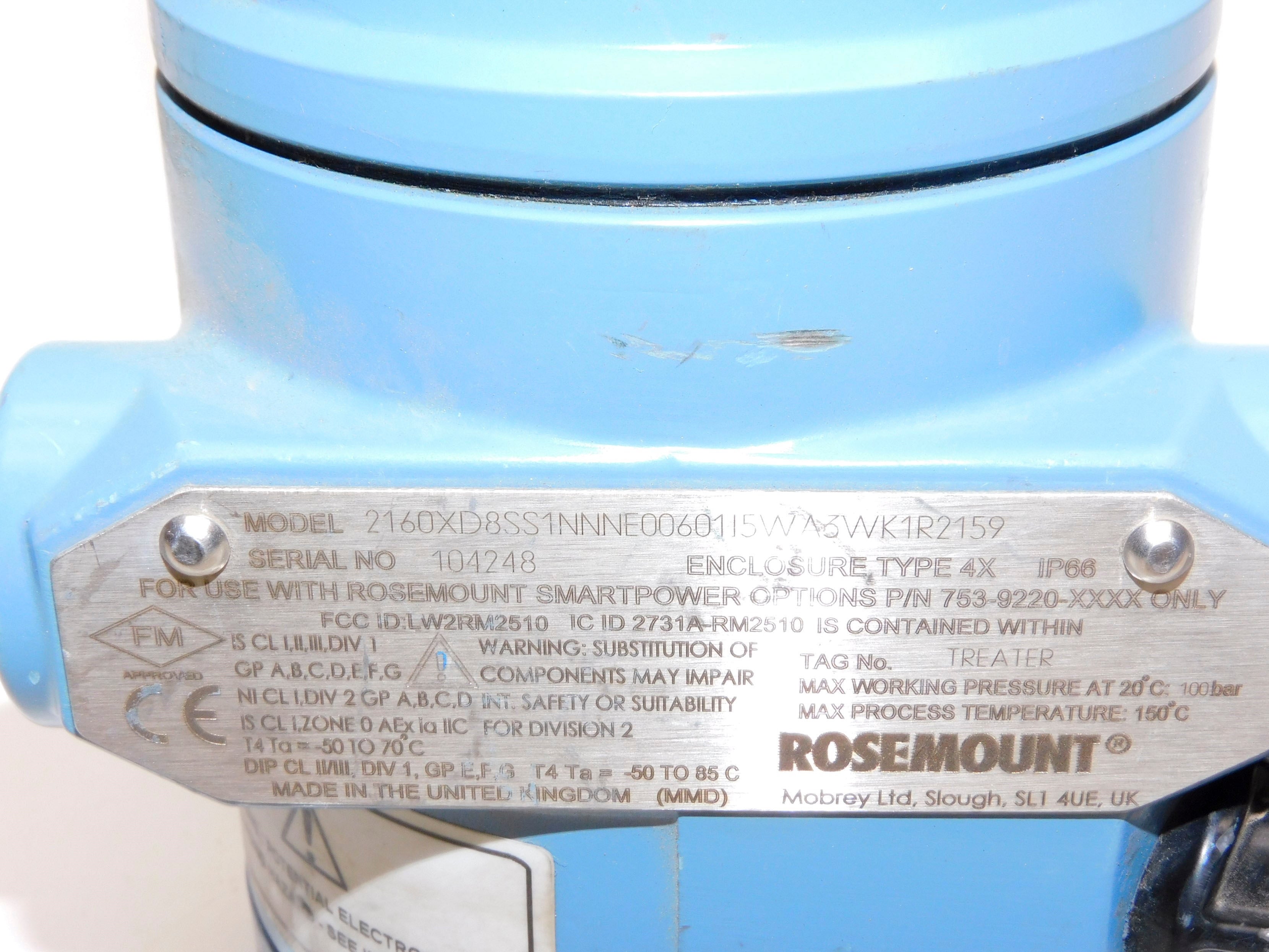 ROSEMOUNT 2160XD8SS1NNNE0060115WA3WK1R2159 UNMP