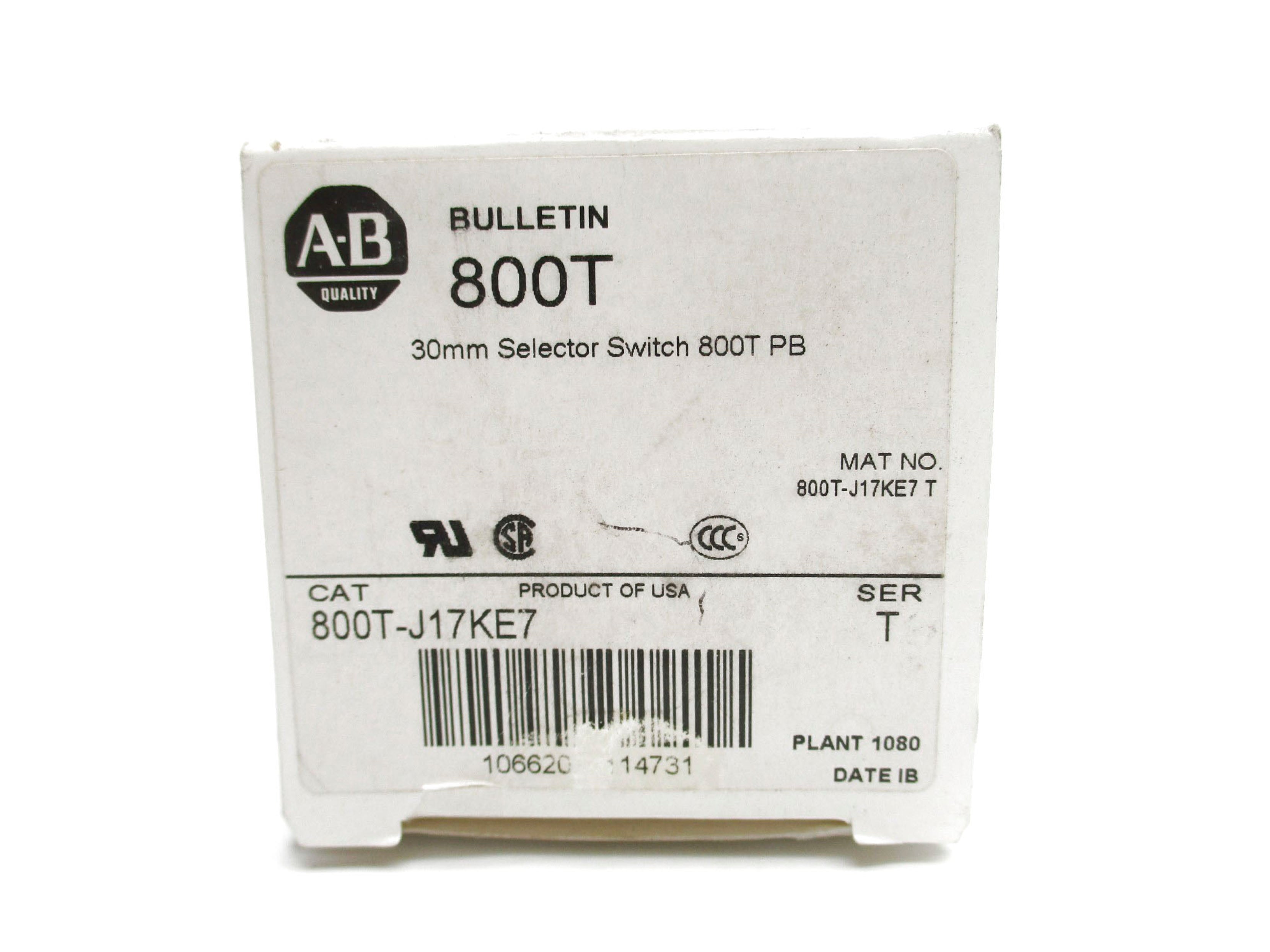 ALLEN BRADLEY 800T-J17KE7 SER. T (WH) NSMP