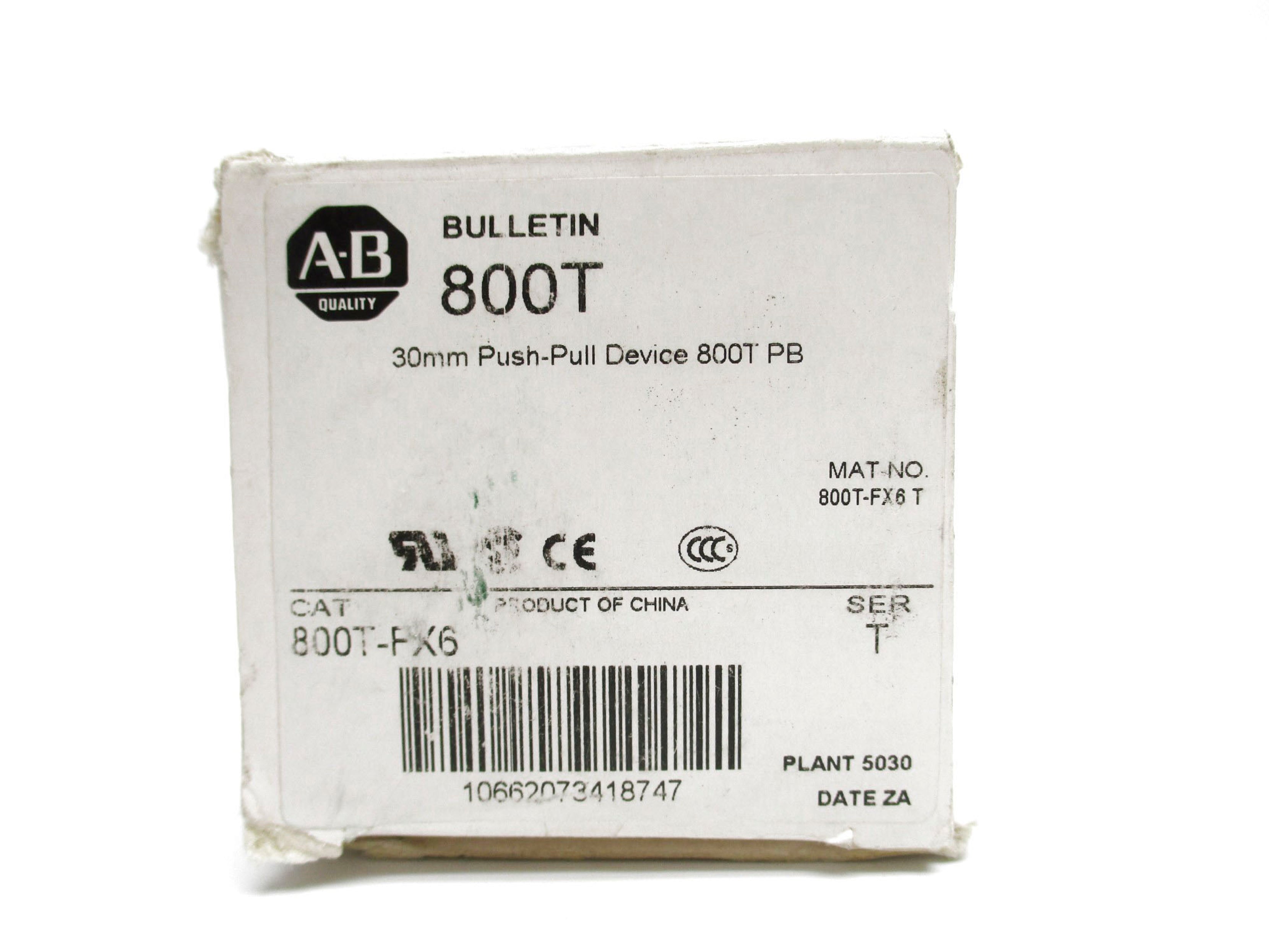 ALLEN BRADLEY 800T-FX6 SER. T (WH) NSMP