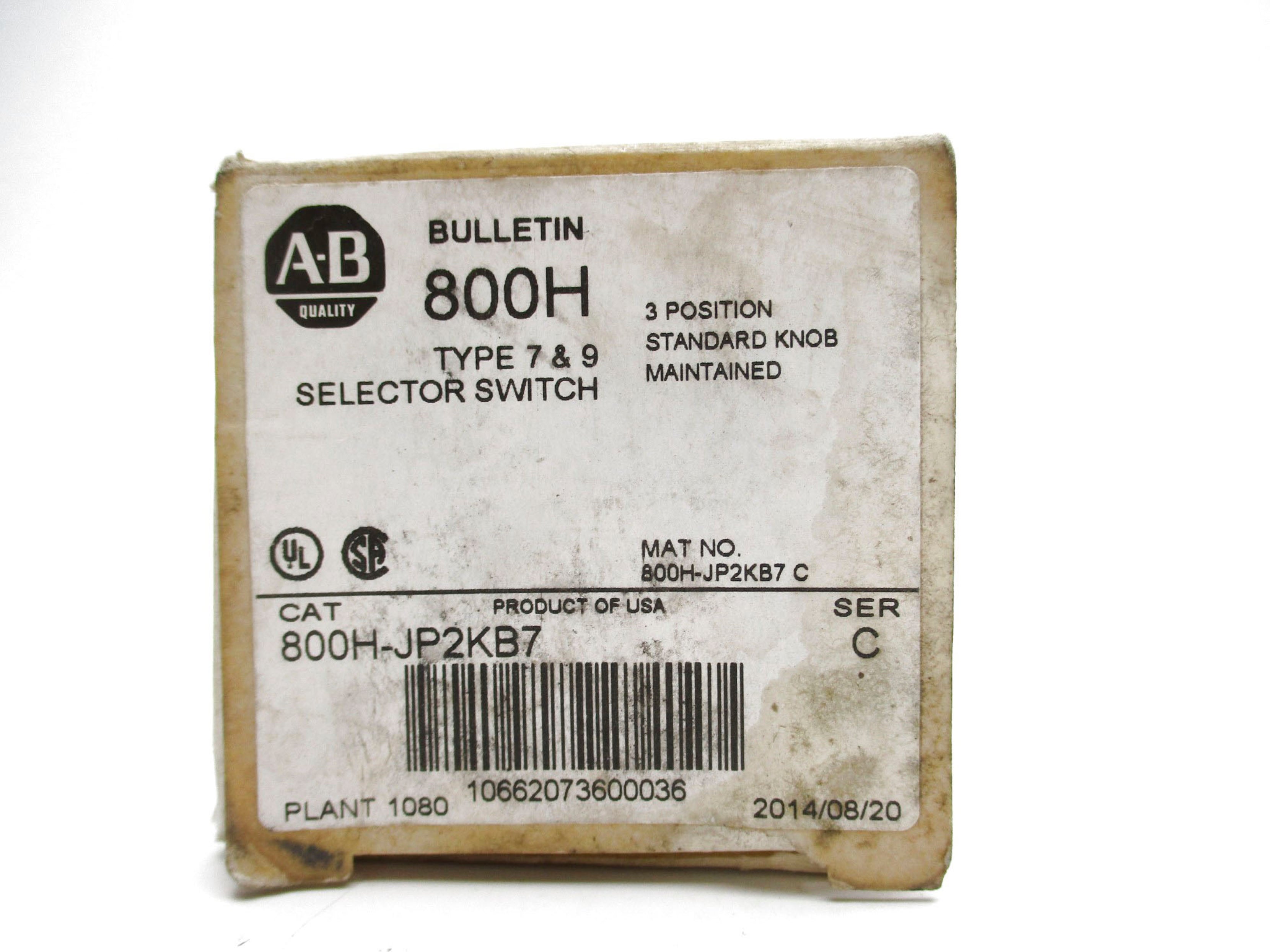 ALLEN BRADLEY 800H-JP2KB7 SER. C (WH) NSMP