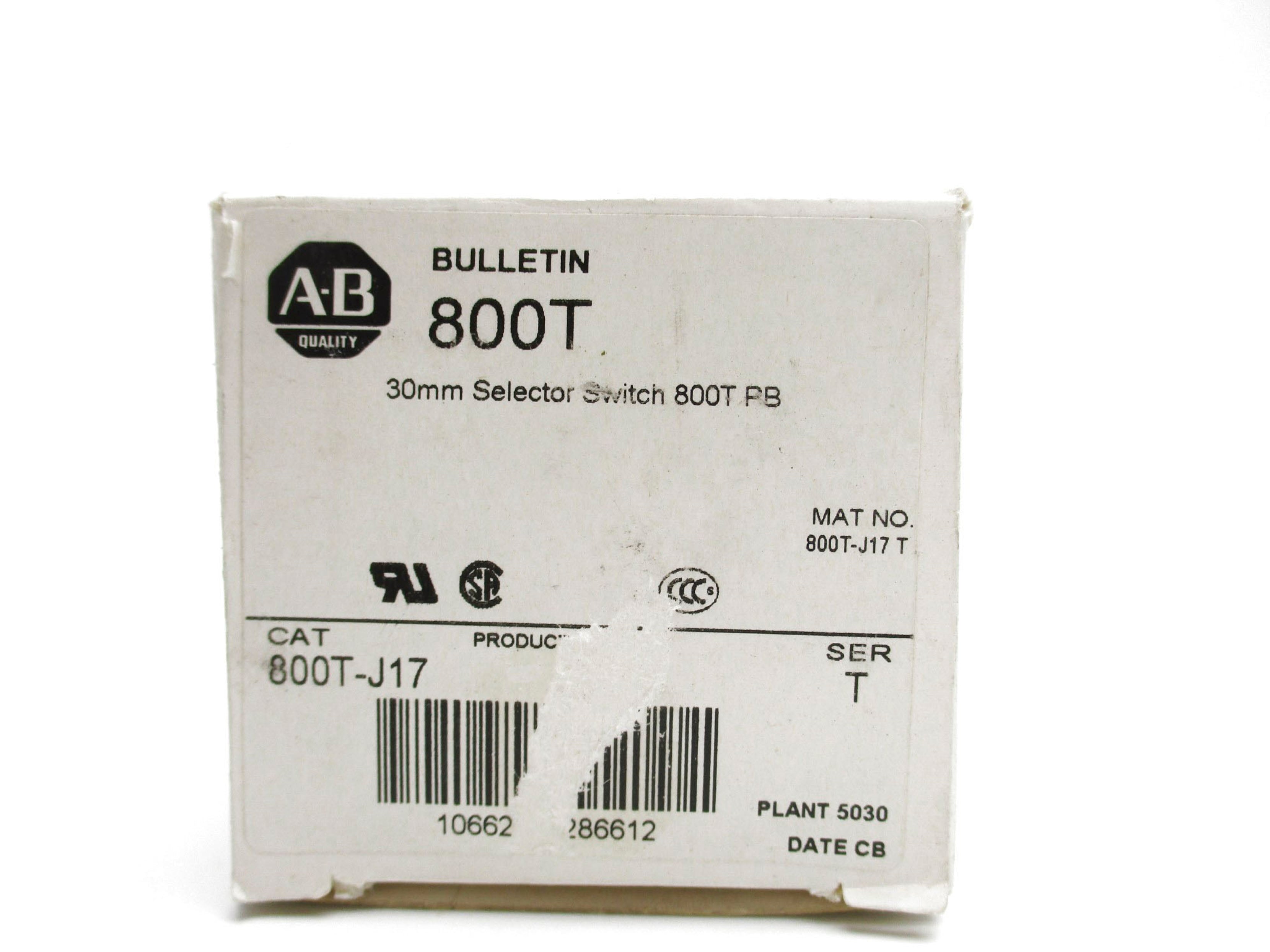 ALLEN BRADLEY 800T-J17 SER. T (WH) NSMP