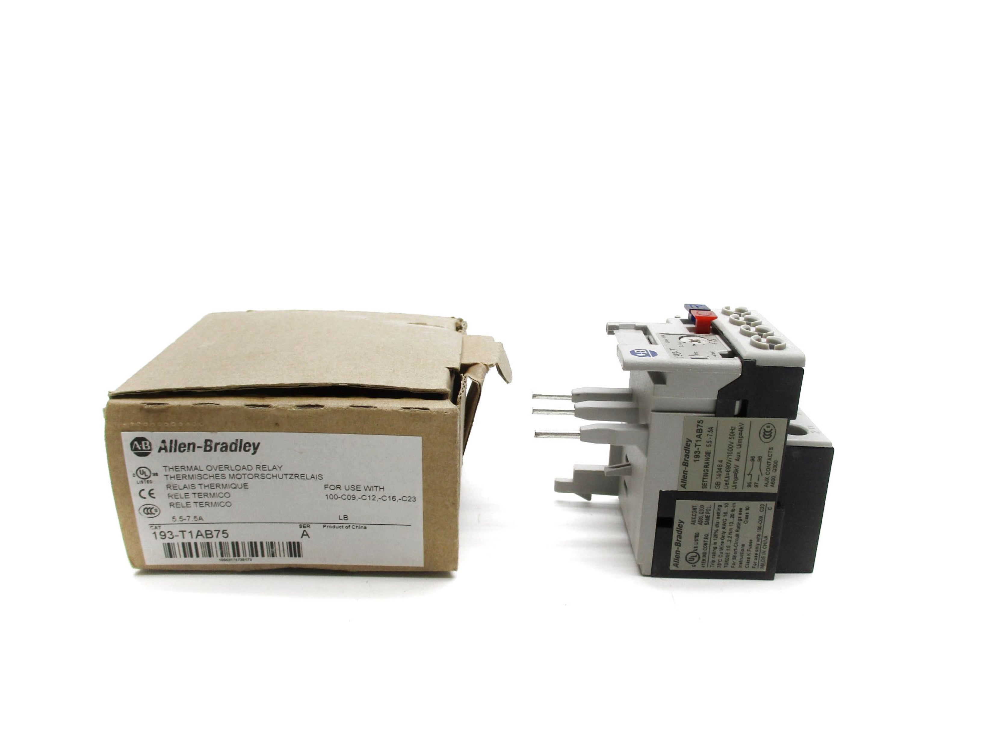 ALLEN BRADLEY 193-T1AB75 SER. A 690V 5.5-7.5A (BR/WH) NSMP