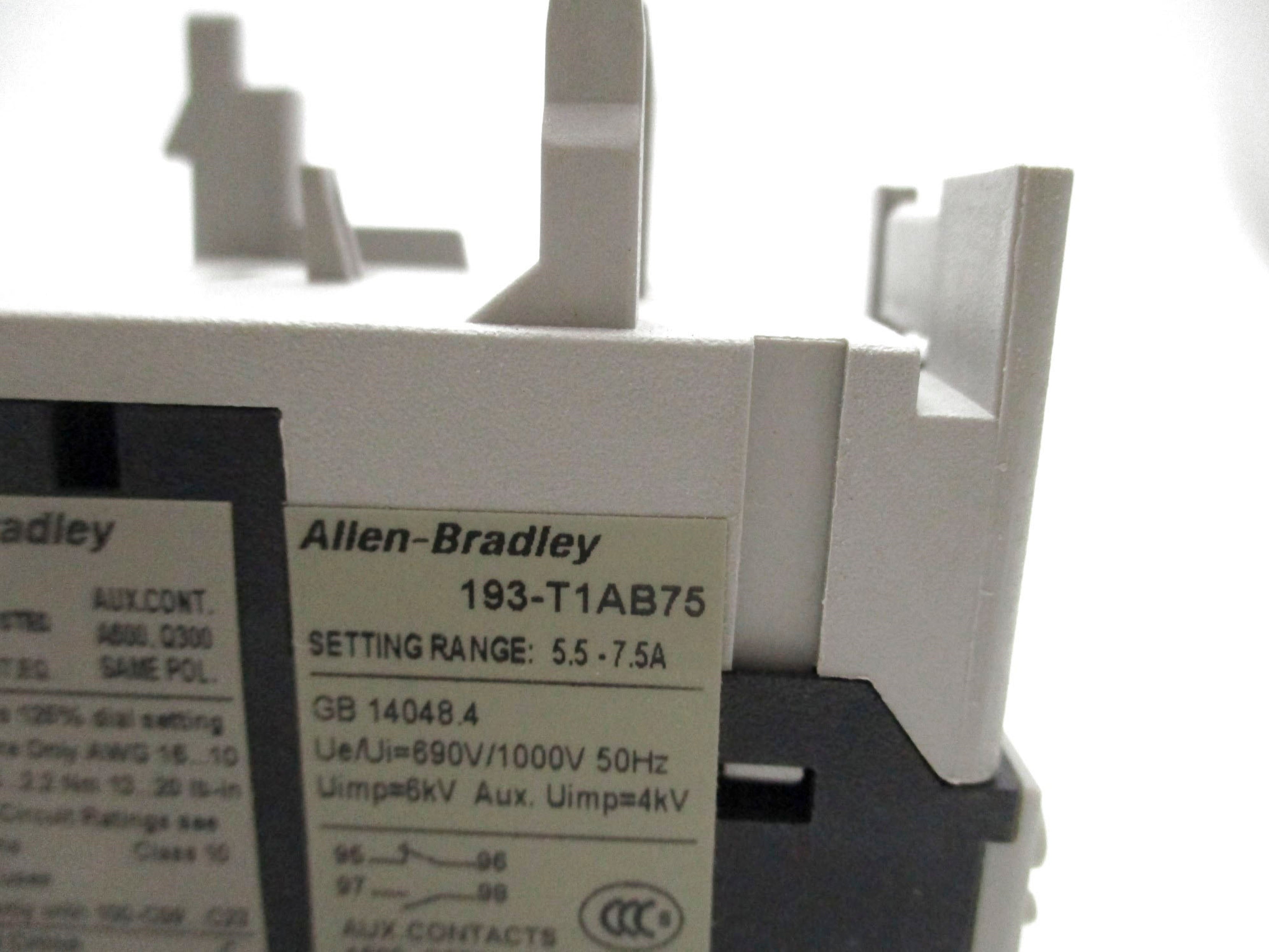 ALLEN BRADLEY 193-T1AB75 SER. A 690V 5.5-7.5A (BR/WH) NSMP