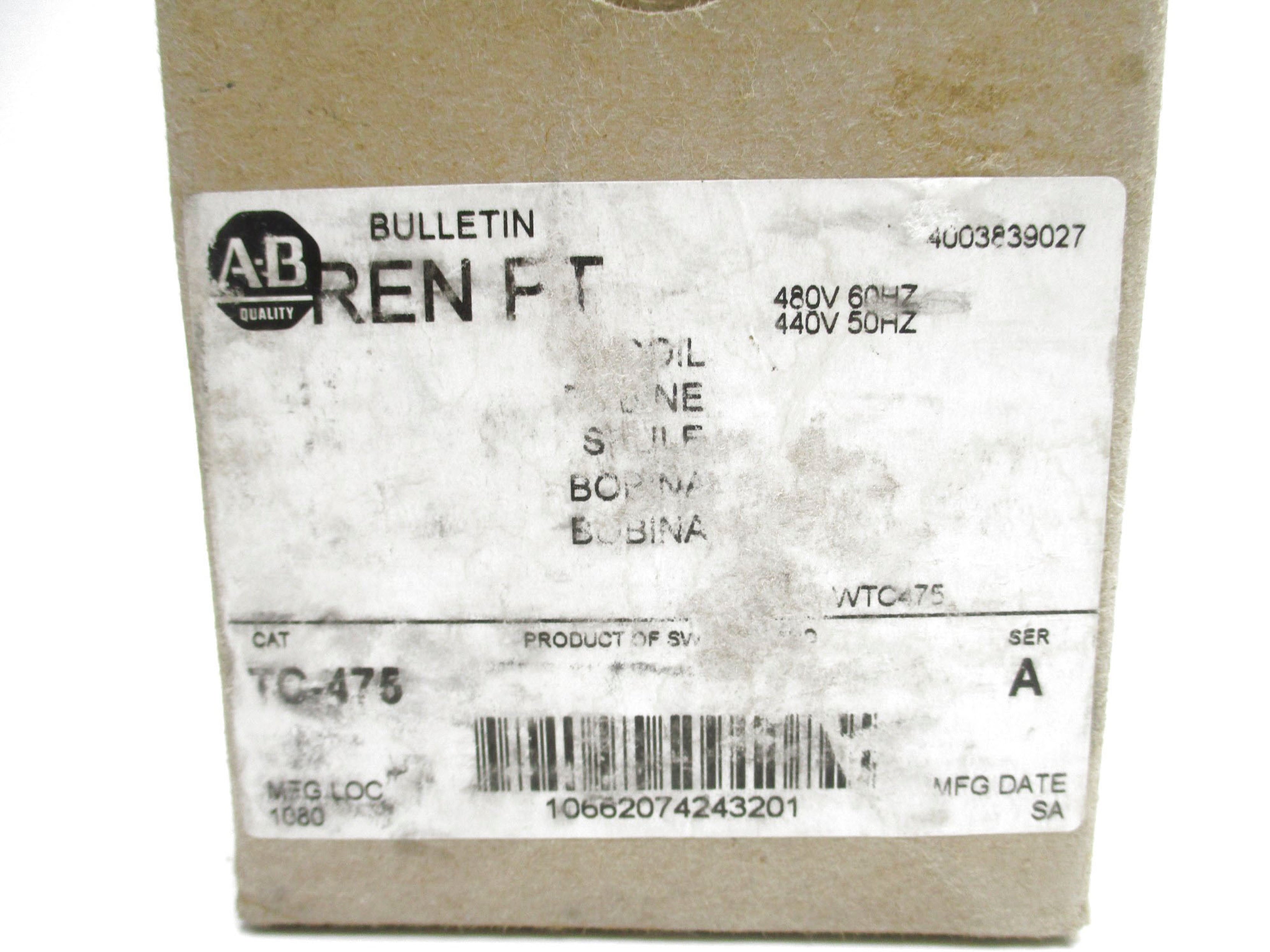 ALLEN BRADLEY TC-475 SER. A (BR/WH) NSMP