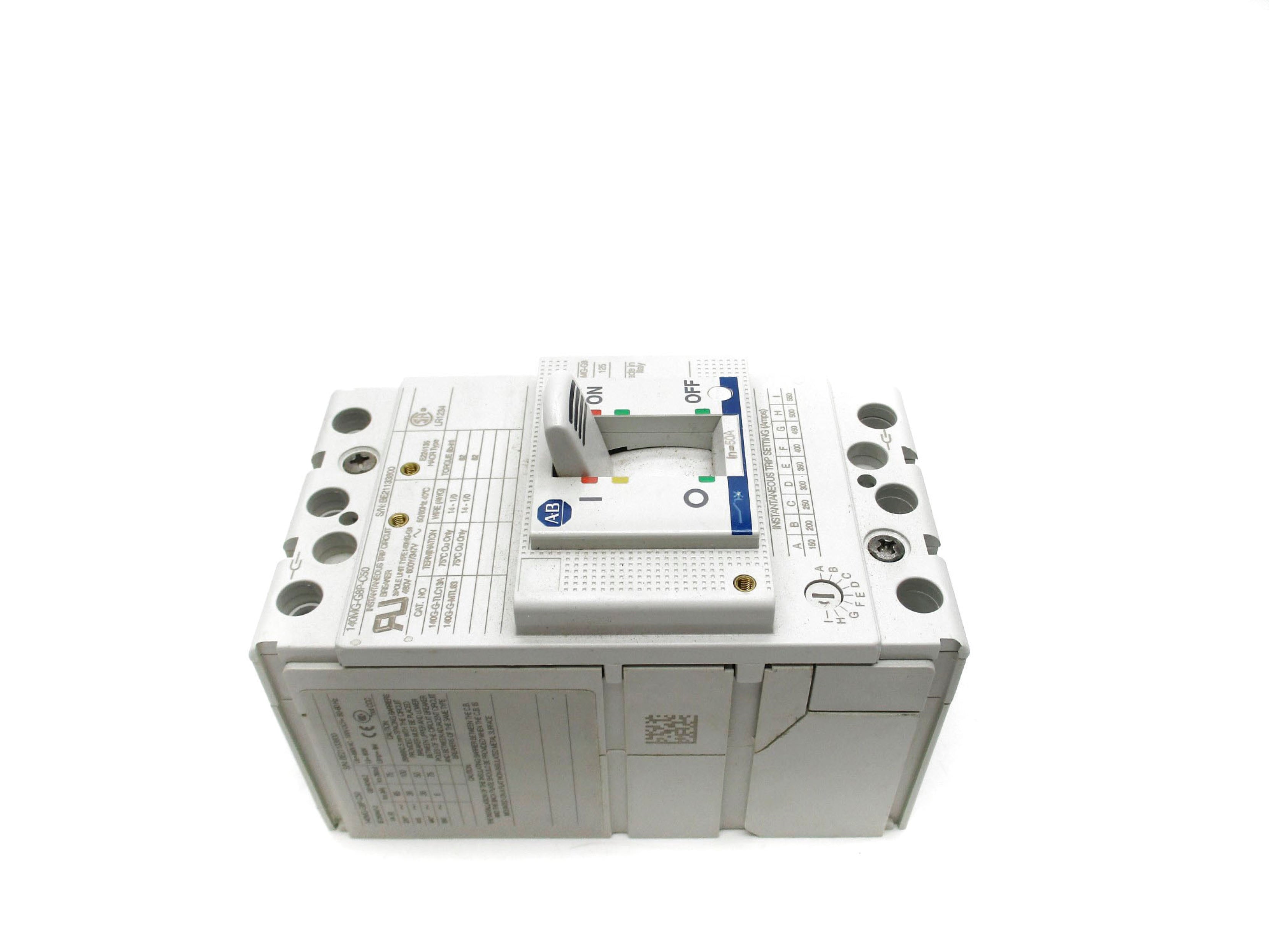 ALLEN BRADLEY 140MG-G8P-C50 SER. A 50A 480V (BR/WH) NSMP
