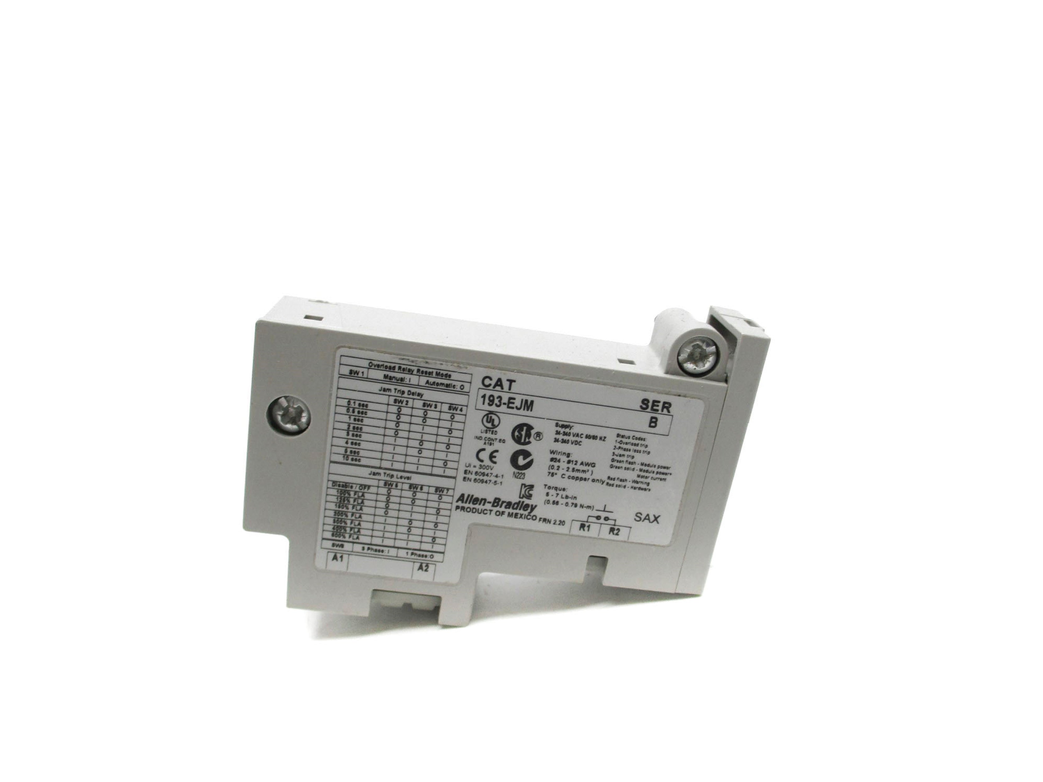 ALLEN BRADLEY 193-EJM SER. B (BR/WH) NSMP