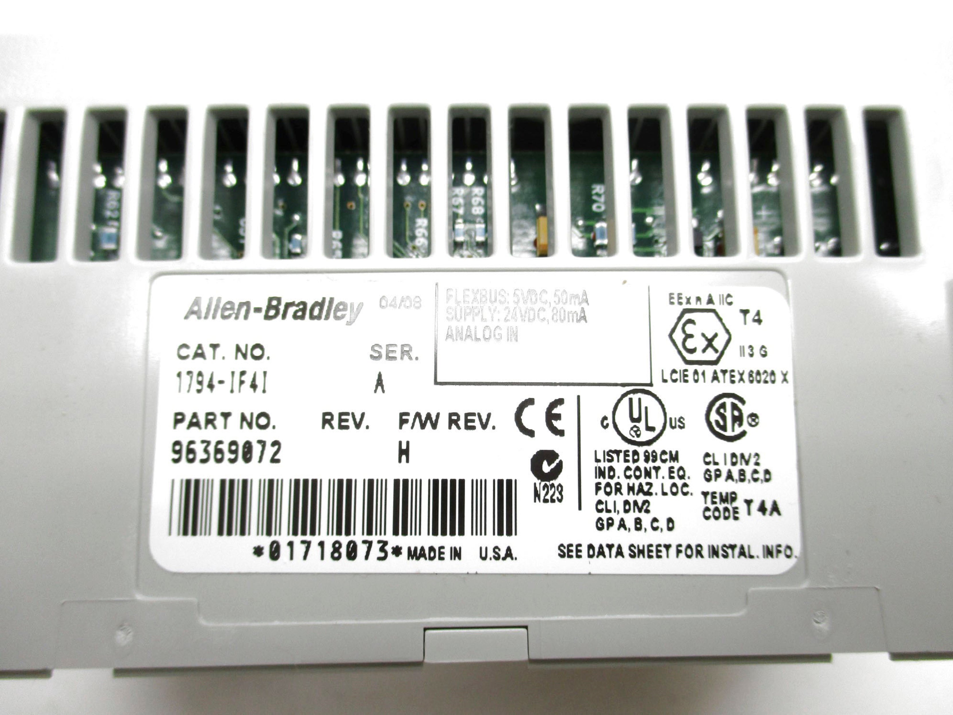 ALLEN BRADLEY 1794-IF4I SER. A F/W H 24VDC NSMP