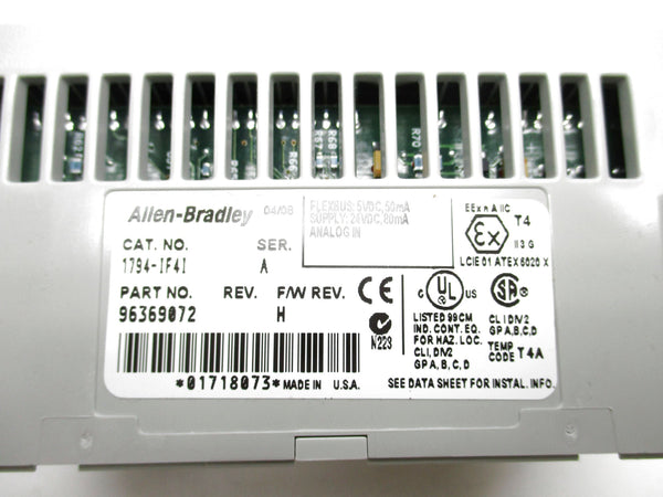 ALLEN BRADLEY 1794-IF4I SER. A F/W H 24VDC NSMP