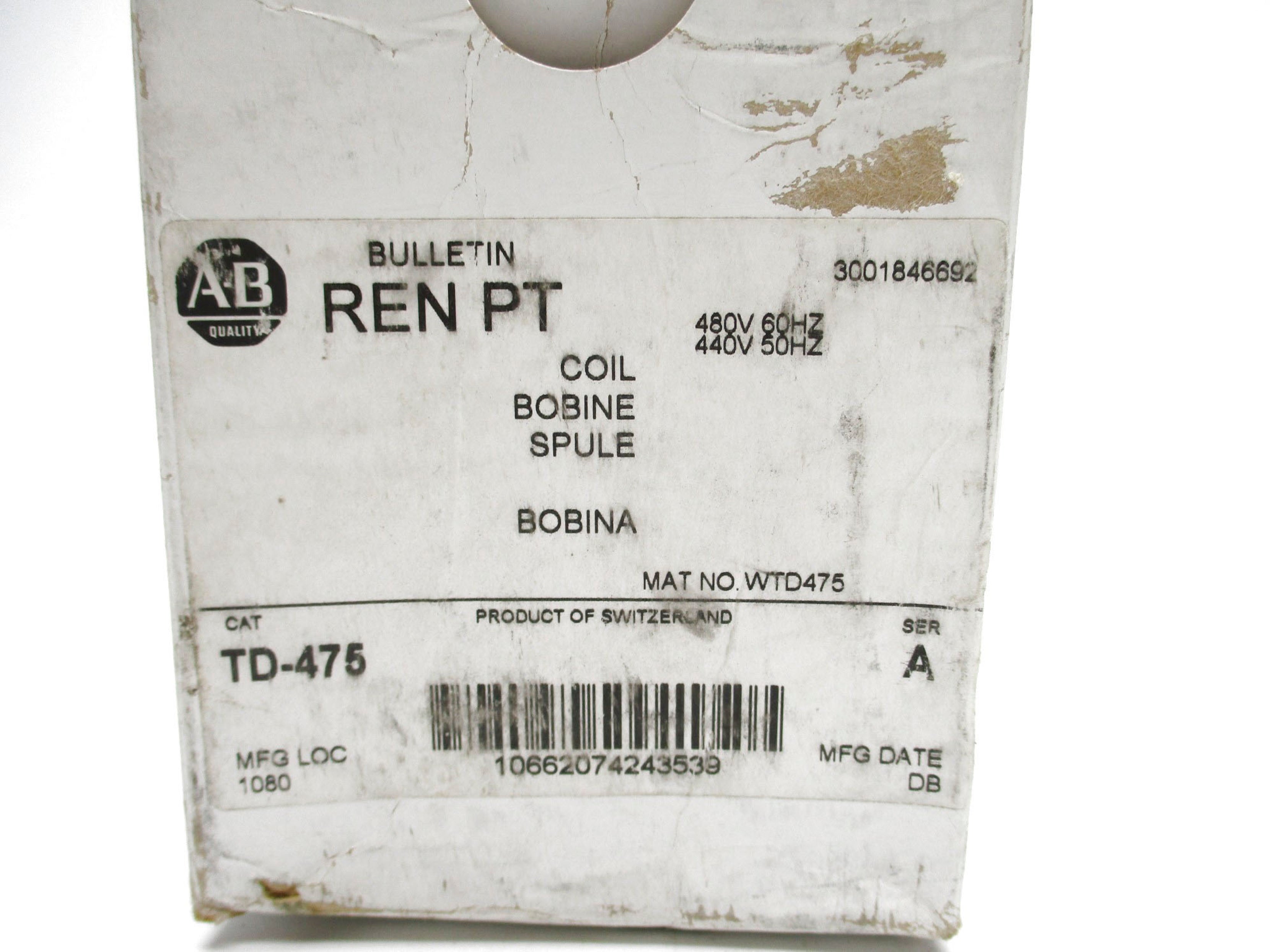 ALLEN BRADLEY TD-475 SER. A (WH) NSMP