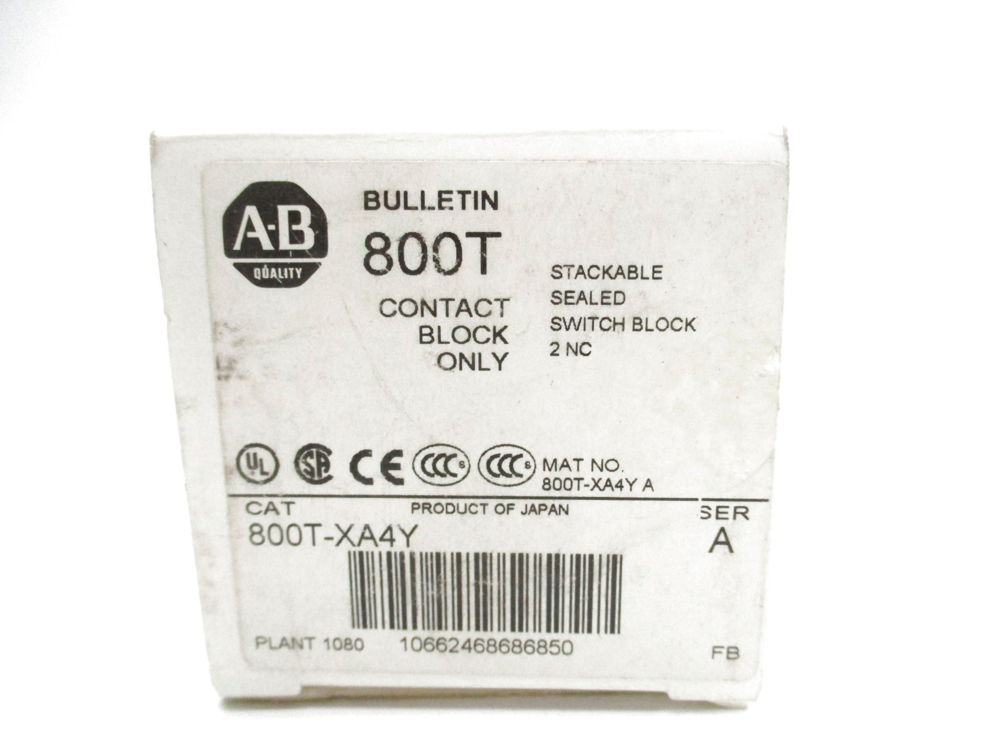 ALLEN BRADLEY 800T-XA4Y SER. A (WH) NSMP