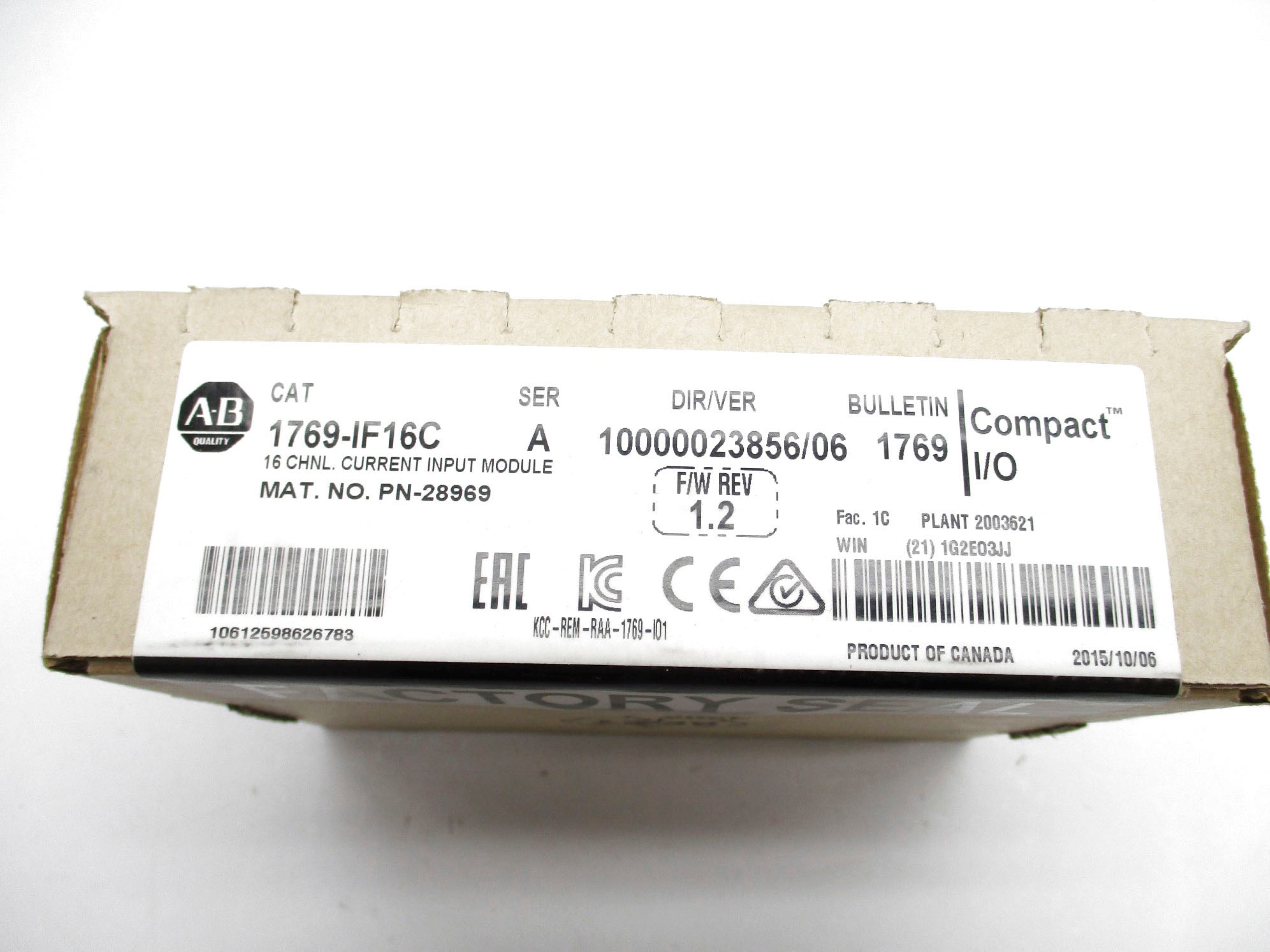 ALLEN BRADLEY 1769-IF16C SER. A F/W 1.2 DATE: 2015 NSFS