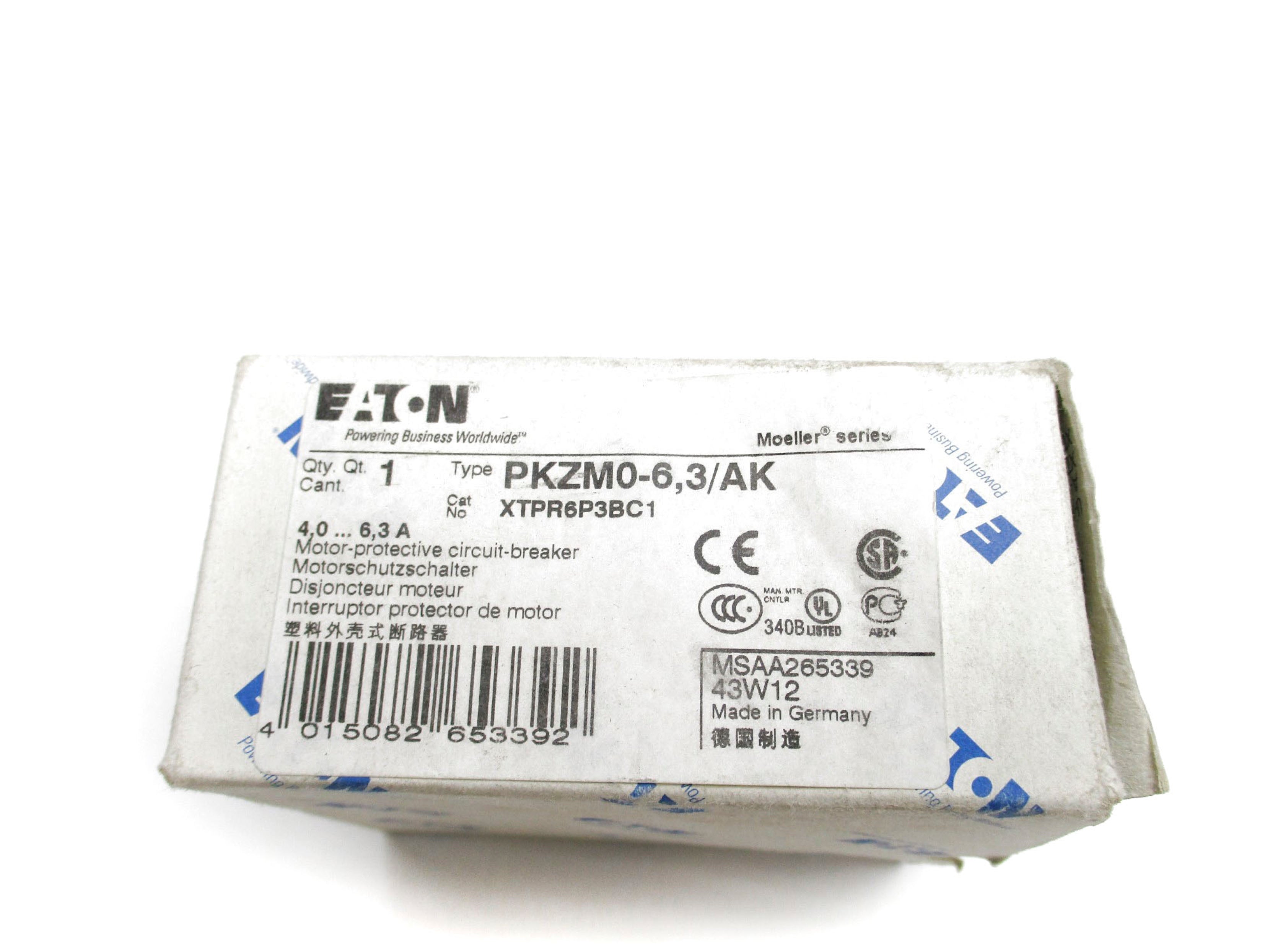 EATON PKZM0-6,3/AK 4.0-6.3A 600V NSMP
