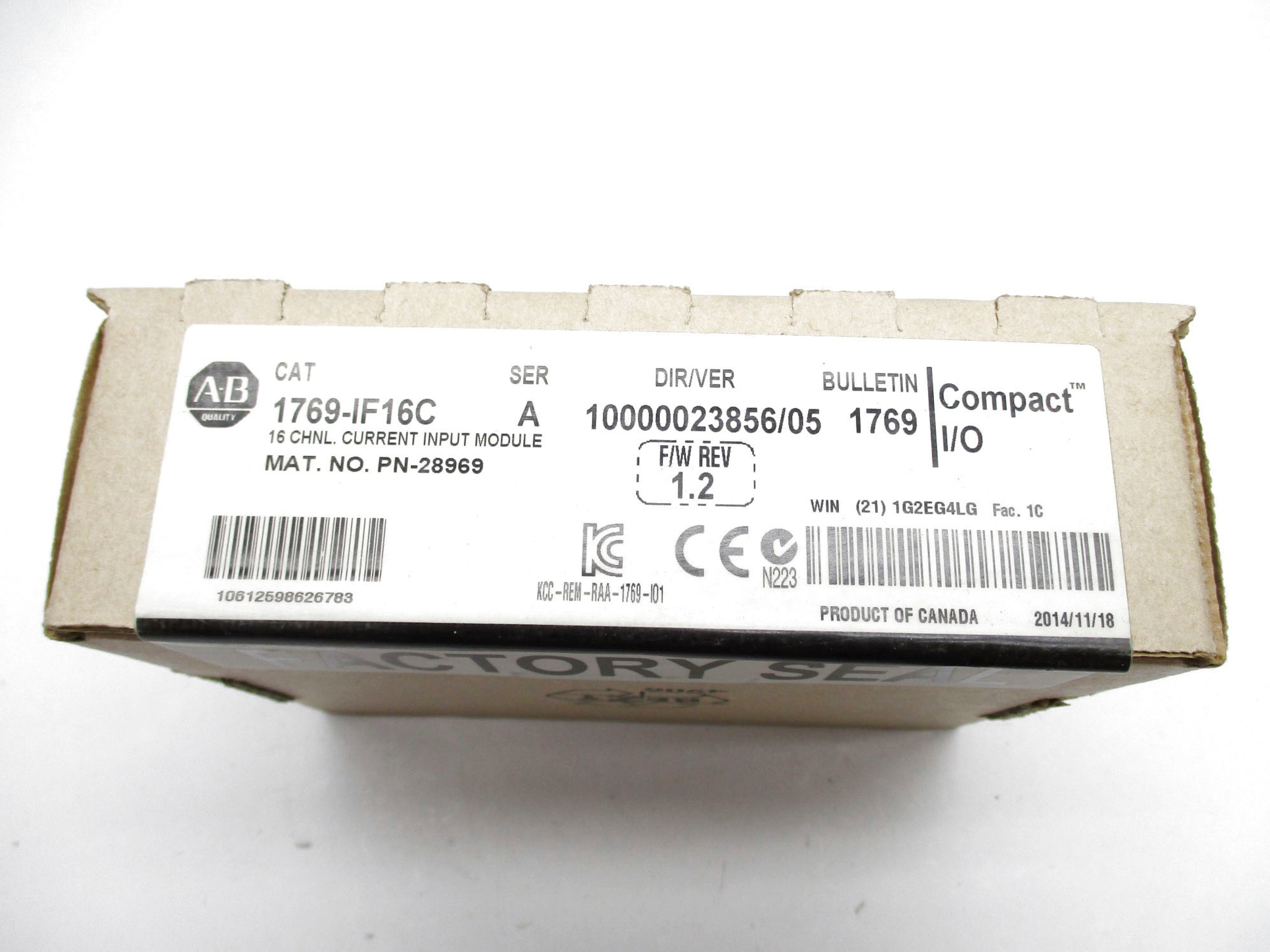 ALLEN BRADLEY 1769-IF16C SER. A F/W 1.2 DATE: 2014 NSFS