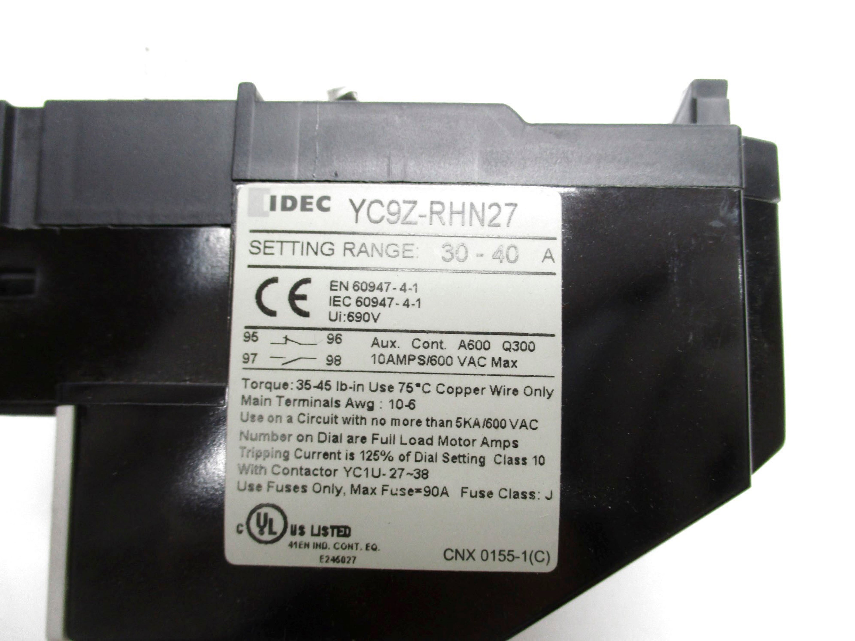 IDEC YC9Z-RHN27 690V 30-40A UNMP