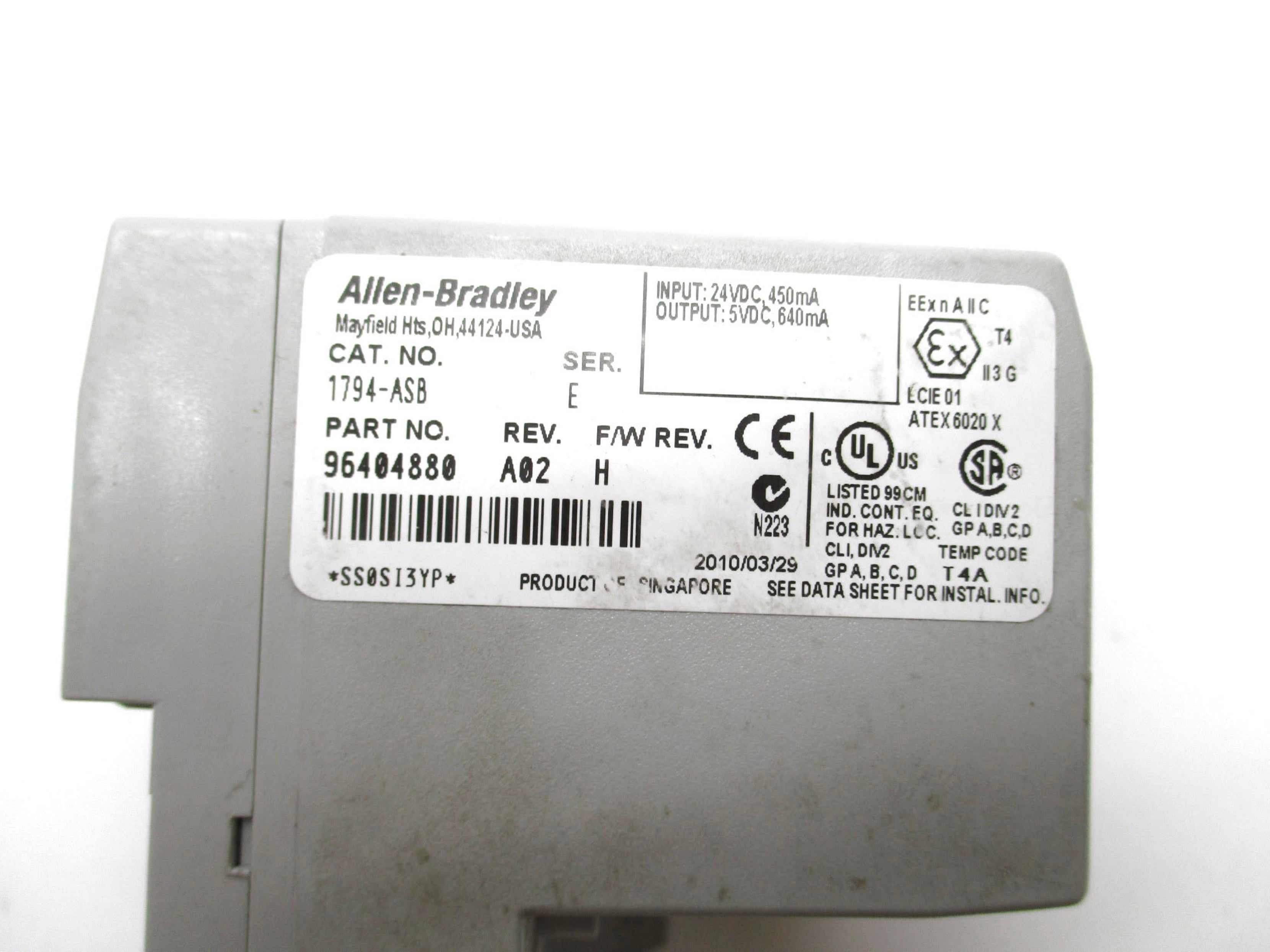 ALLEN BRADLEY 1794-ASB SER. E F/W H UNMP