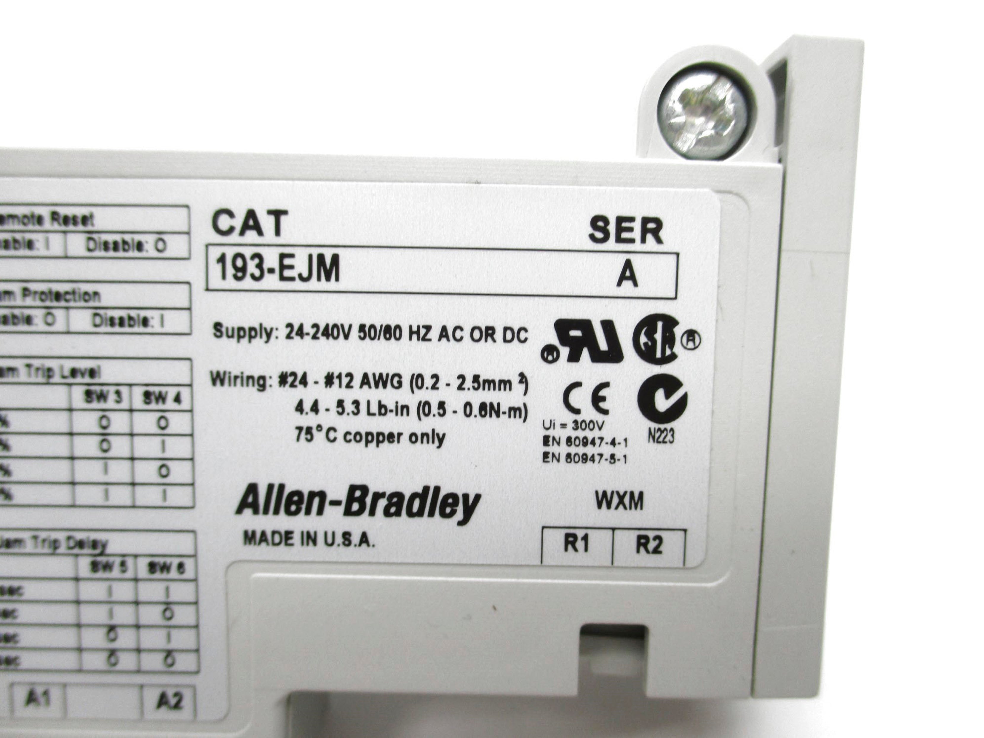 ALLEN BRADLEY 193-EJM SER. A (BR/WH) NSMP