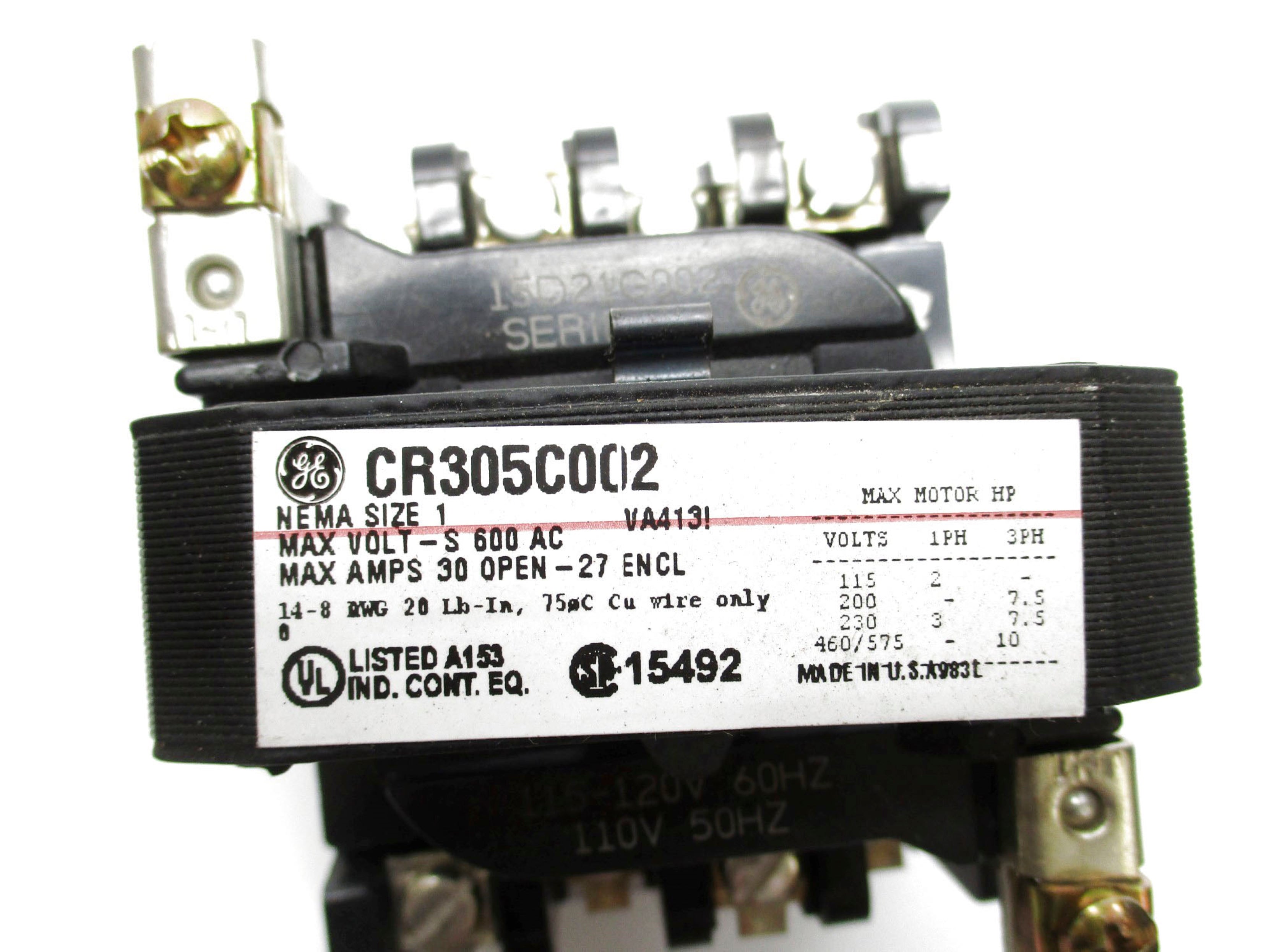 GENERAL ELECTRIC CR305C002 115-120V 110V NSMP